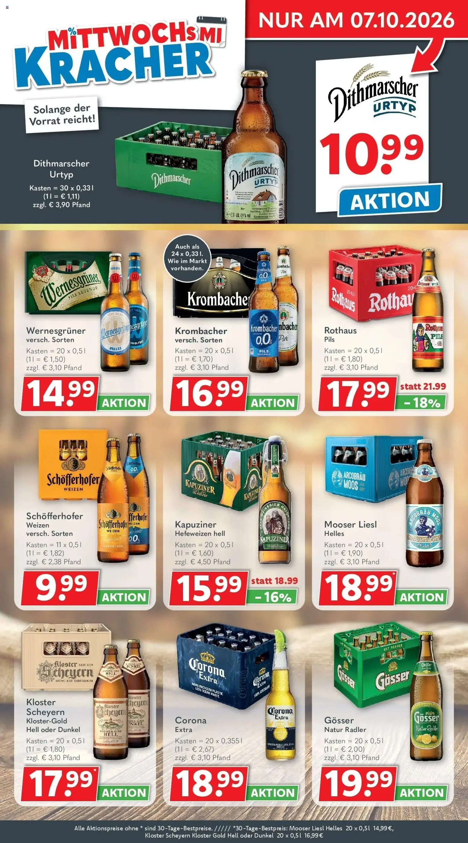 Getränkeland Prospekt Neustrelitz (ab 28.09.2026) zum Blättern | Seite: 3 | Produkte: Pils, Wernesgruner, Radler, Krombacher