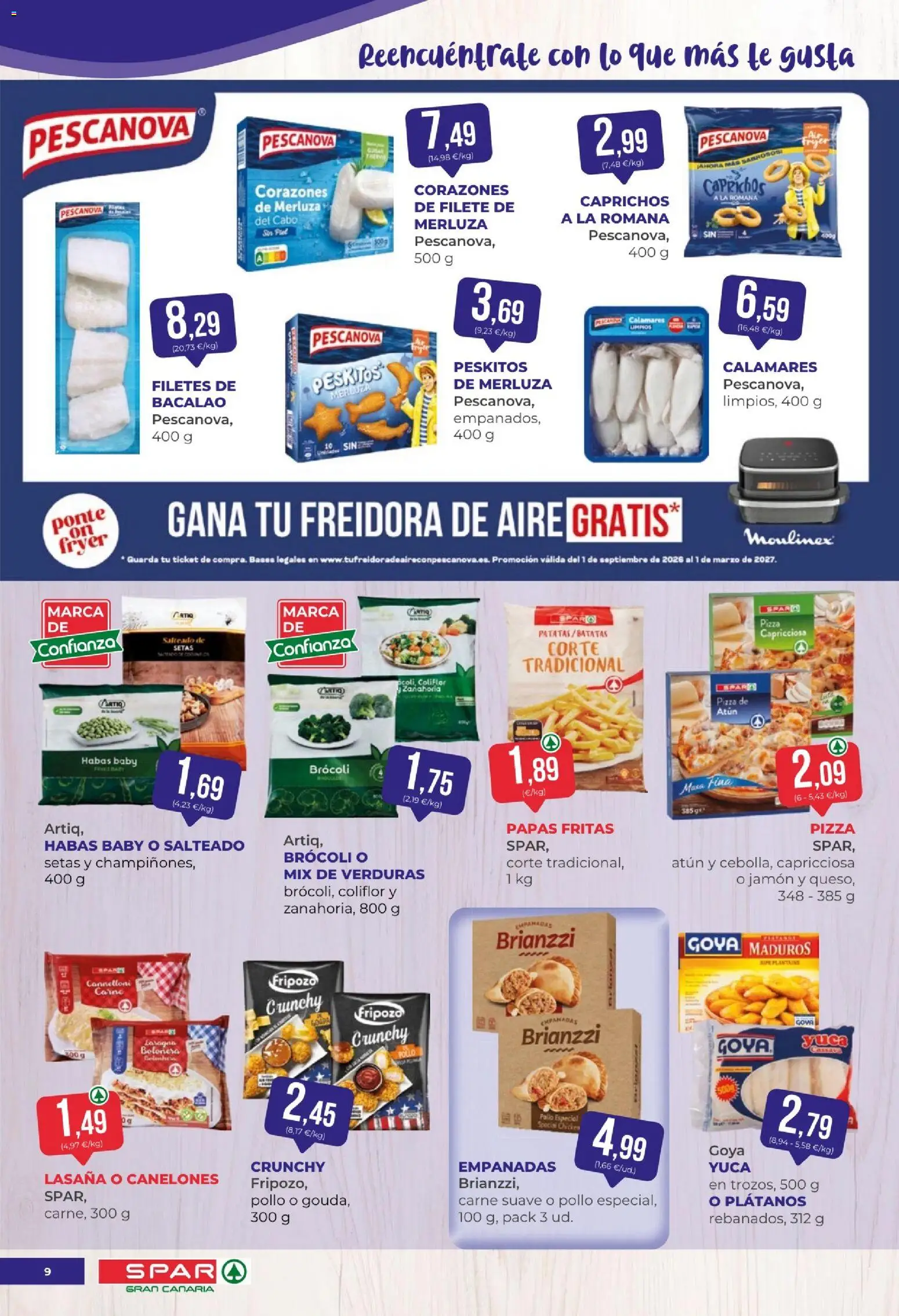 Spar folleto │ válido desde el 04/09/2026 | Página: 9 | Productos: Plátanos, Jamón, Patatas, Brócoli