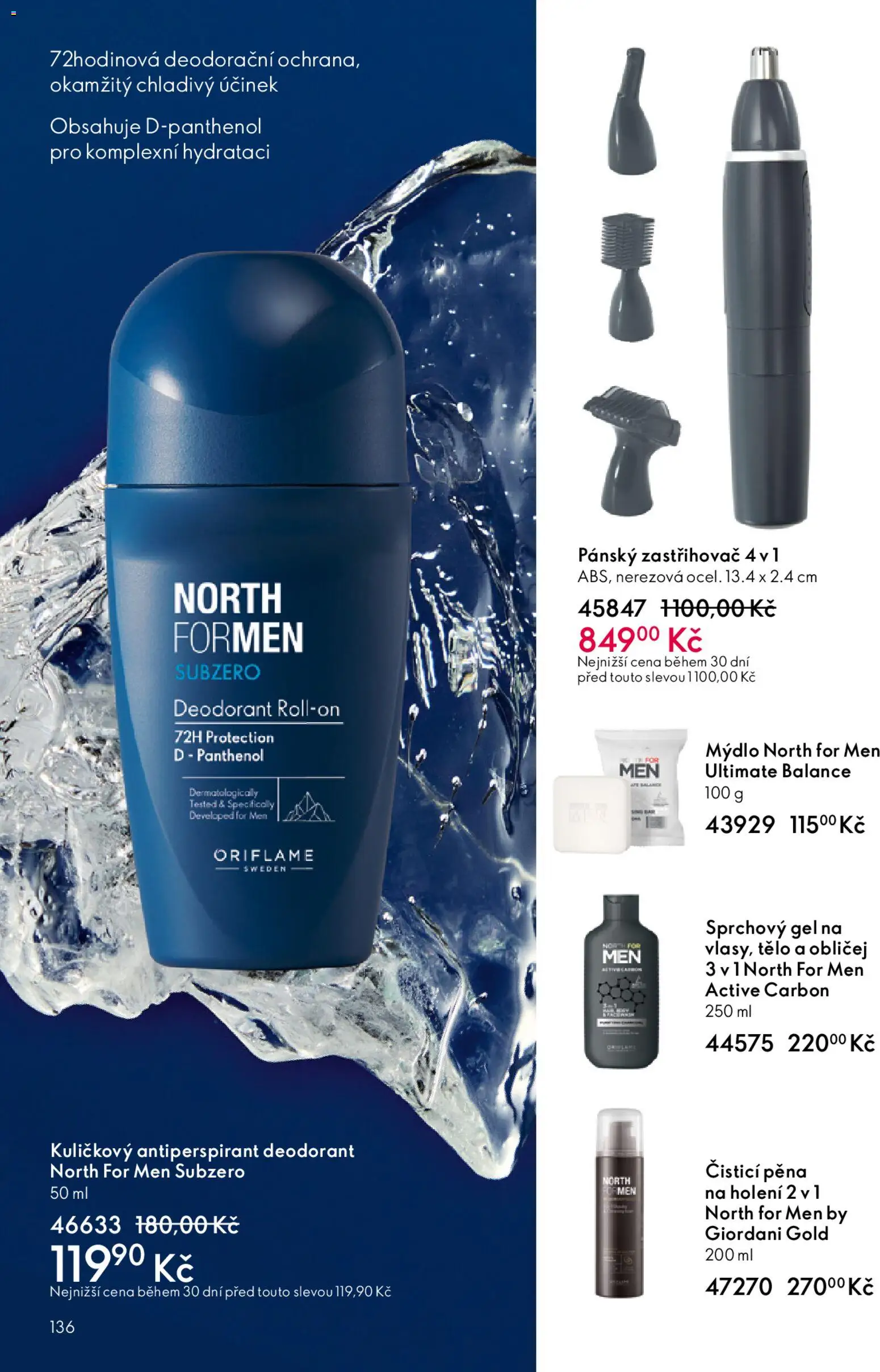 Oriflame katalog č. 05/2026 od 25.03.2026 | Strana: 136 | Produkty: Mýdlo, Sprchový gel, Deodorant, Panthenol