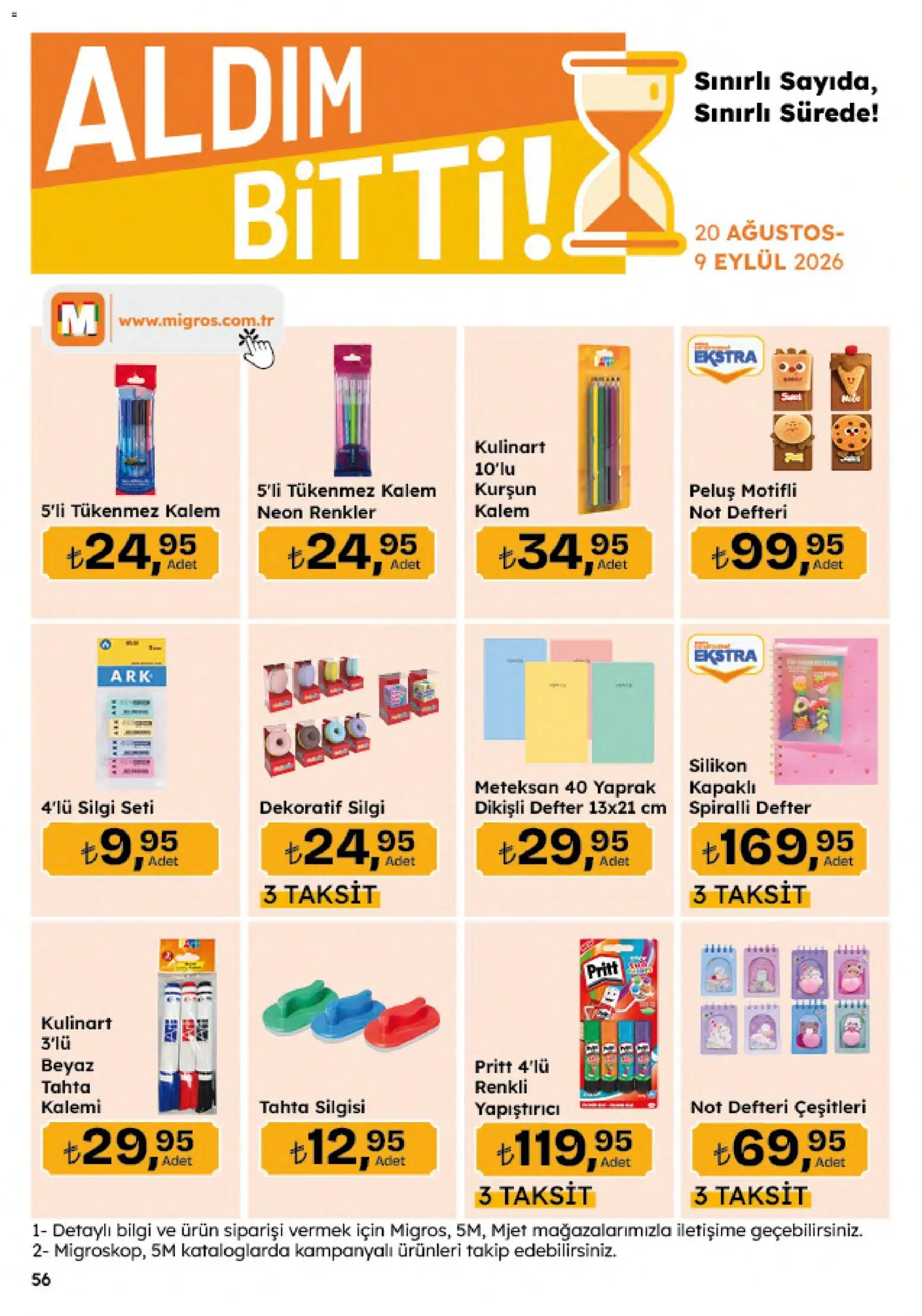 Migros Katalog - 5M Migroskop Dijital - 20 Ağustos 2026 tarihinden itibaren geçerlidir | Sayfa: 179 | Ürünler: Not defteri, Tükenmez kalem, Tahta silgisi