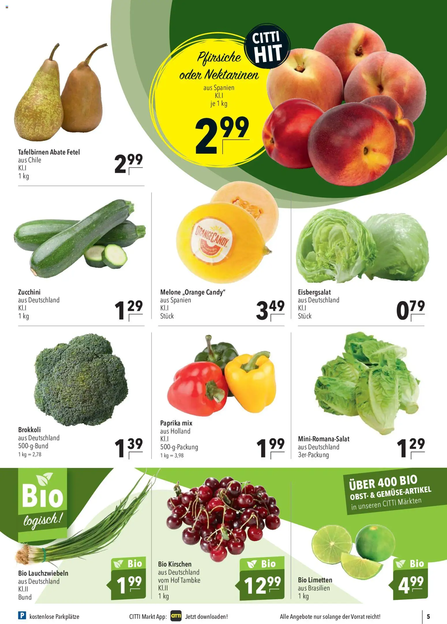 CITTI Markt Prospekt – gültig ab 08.07.2026 | Seite: 5 | Produkte: Nektarinen, Kirschen, Paprika, Zucchini