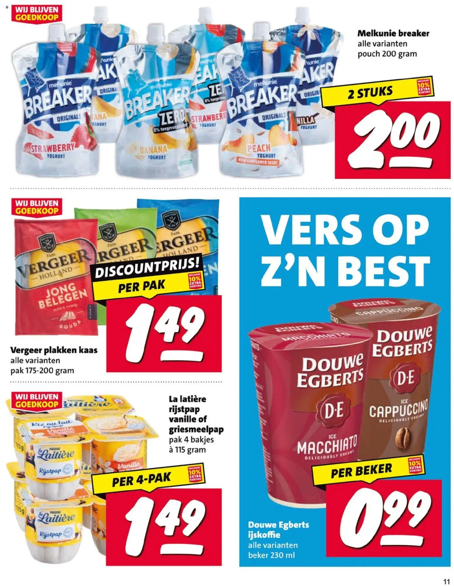 {H1} | Pagina: 11 | Producten: Kaas, Yoghurt, Beker, Vanille