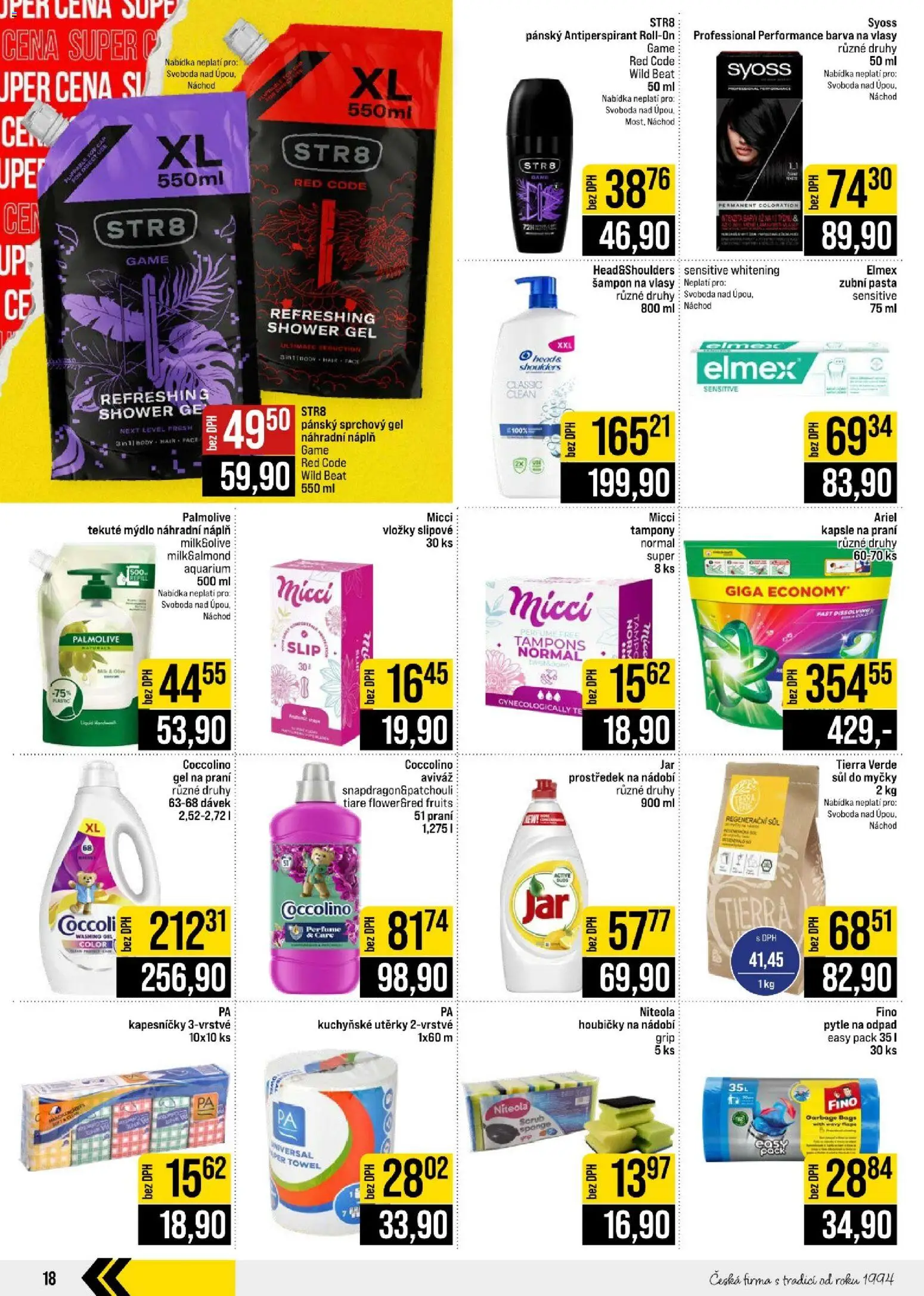 Jip leták - Cash & Carry od 12.08.2026 | Strana: 18 | Produkty: Antiperspirant, Aviváž, Kuchyňské utěrky, Ariel