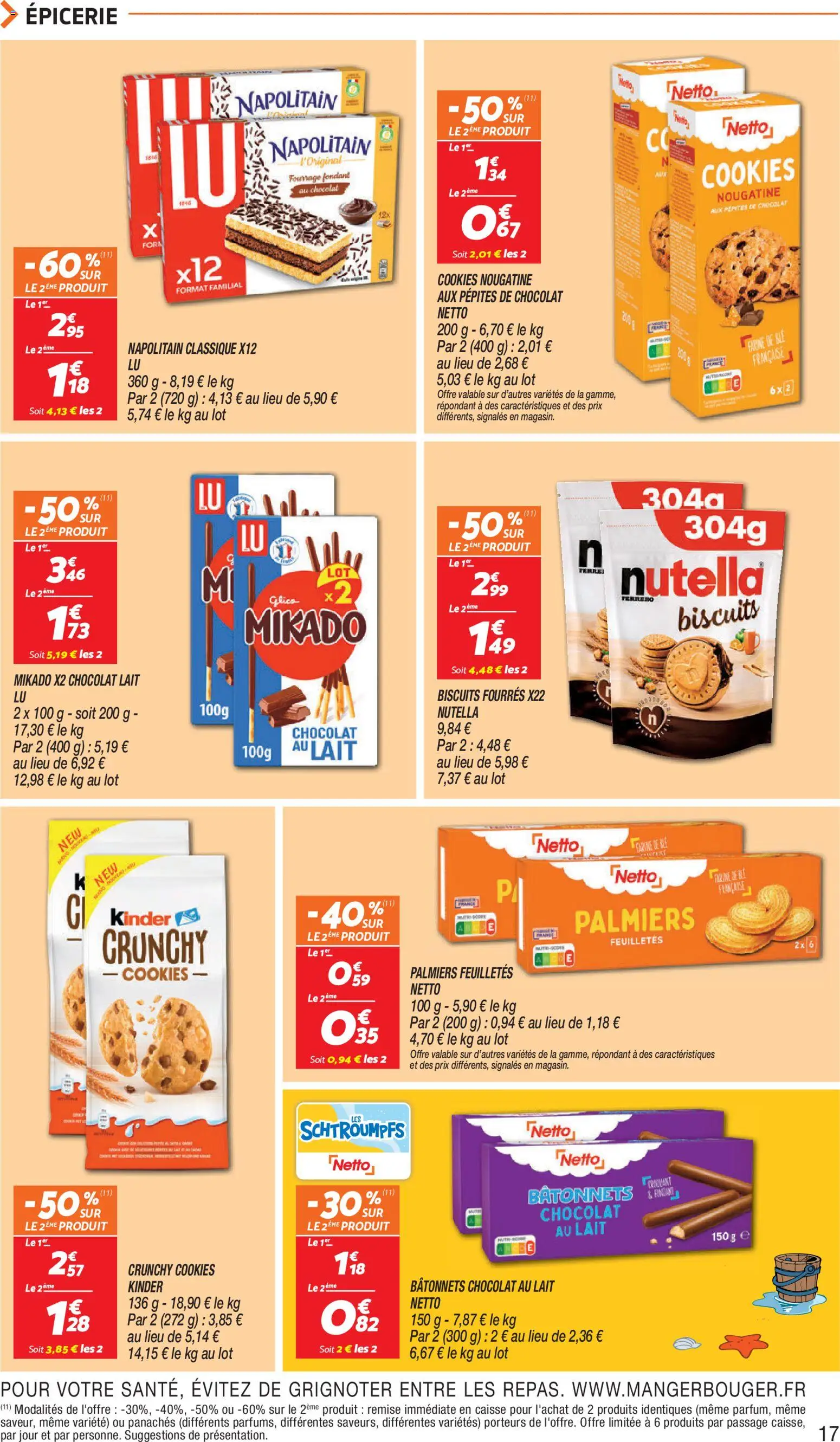 {H1} | Page: 17 | Produits: Pépites de chocolat, Cookies, Lait, Chocolat