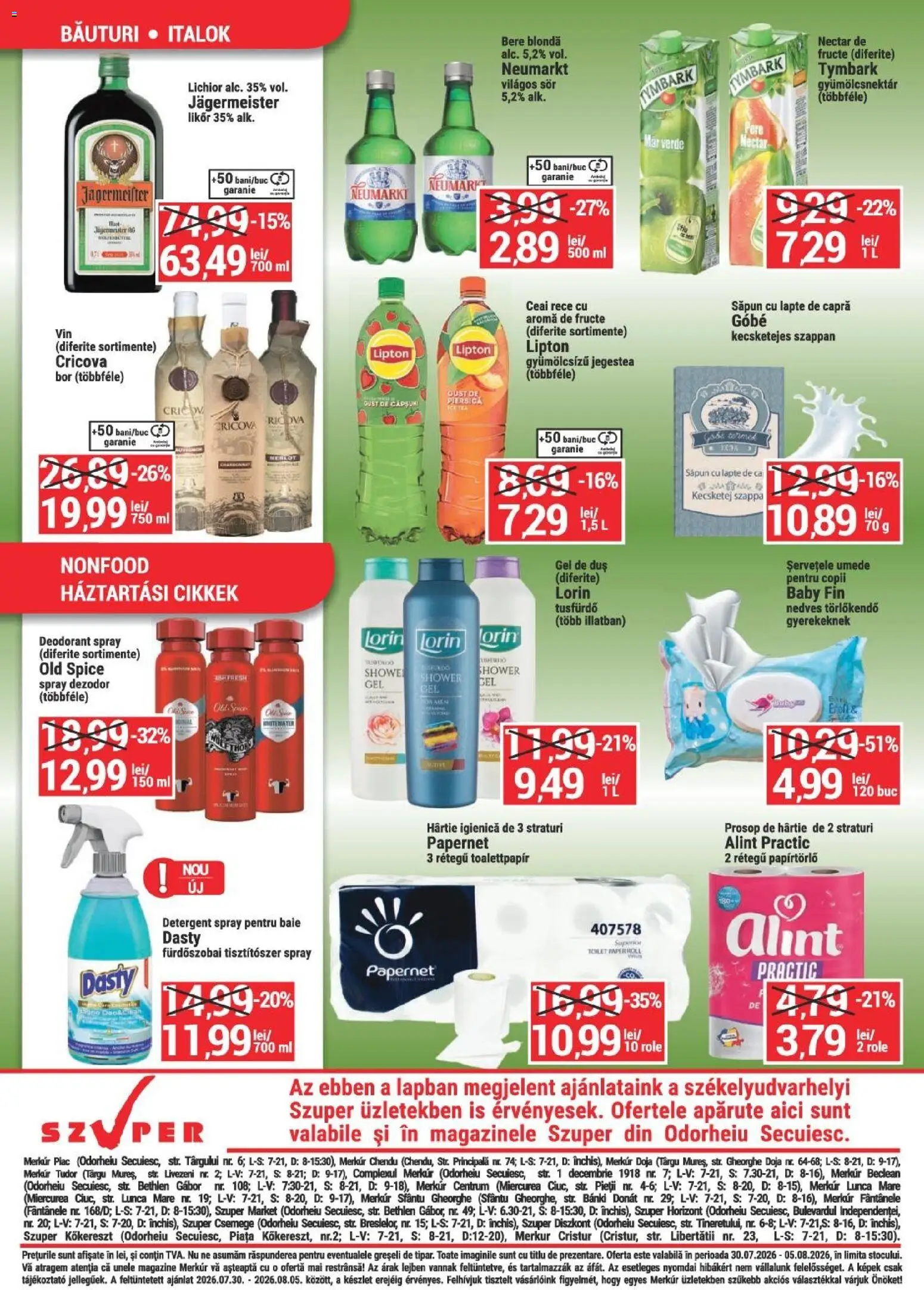 Noul catalog Merkur – valabil de la 30.07.2026 | Pagină: 4 | Produse: Kısırlaştırılmış Kedi Maması, Bere, Șervețele umede, Fructe