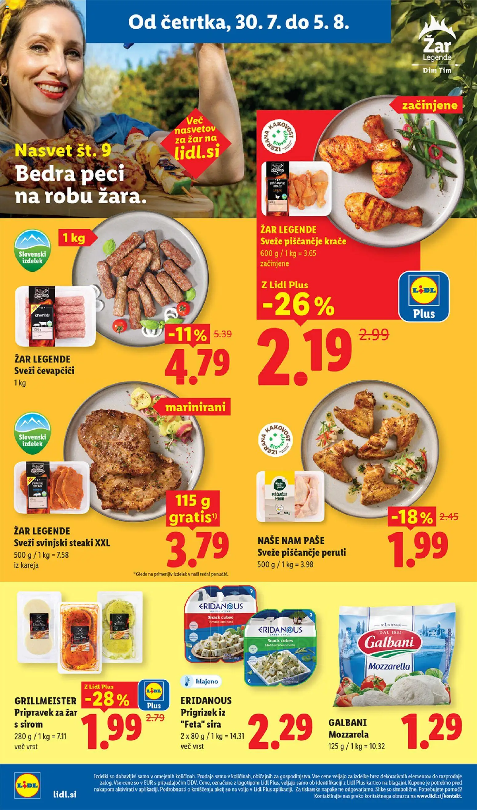 Novi Lidl katalog ponudbe – veljaven od 30.07.2026 | Stran: 12 | Izdelki: Čevapčiči, Zar, Mozzarella, Grill