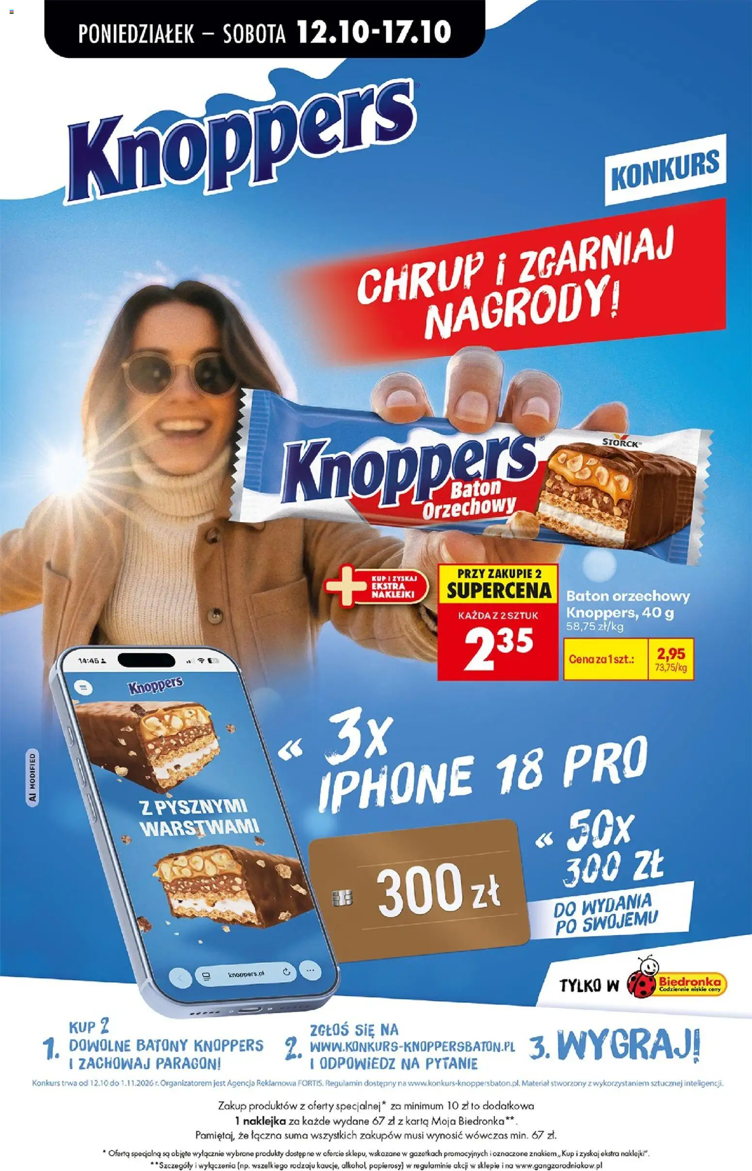 Biedronka Polsko leták - Codziennie niskie ceny od 12.10.2026 | Strana: 70 | Produkty: Knoppers, Iphone