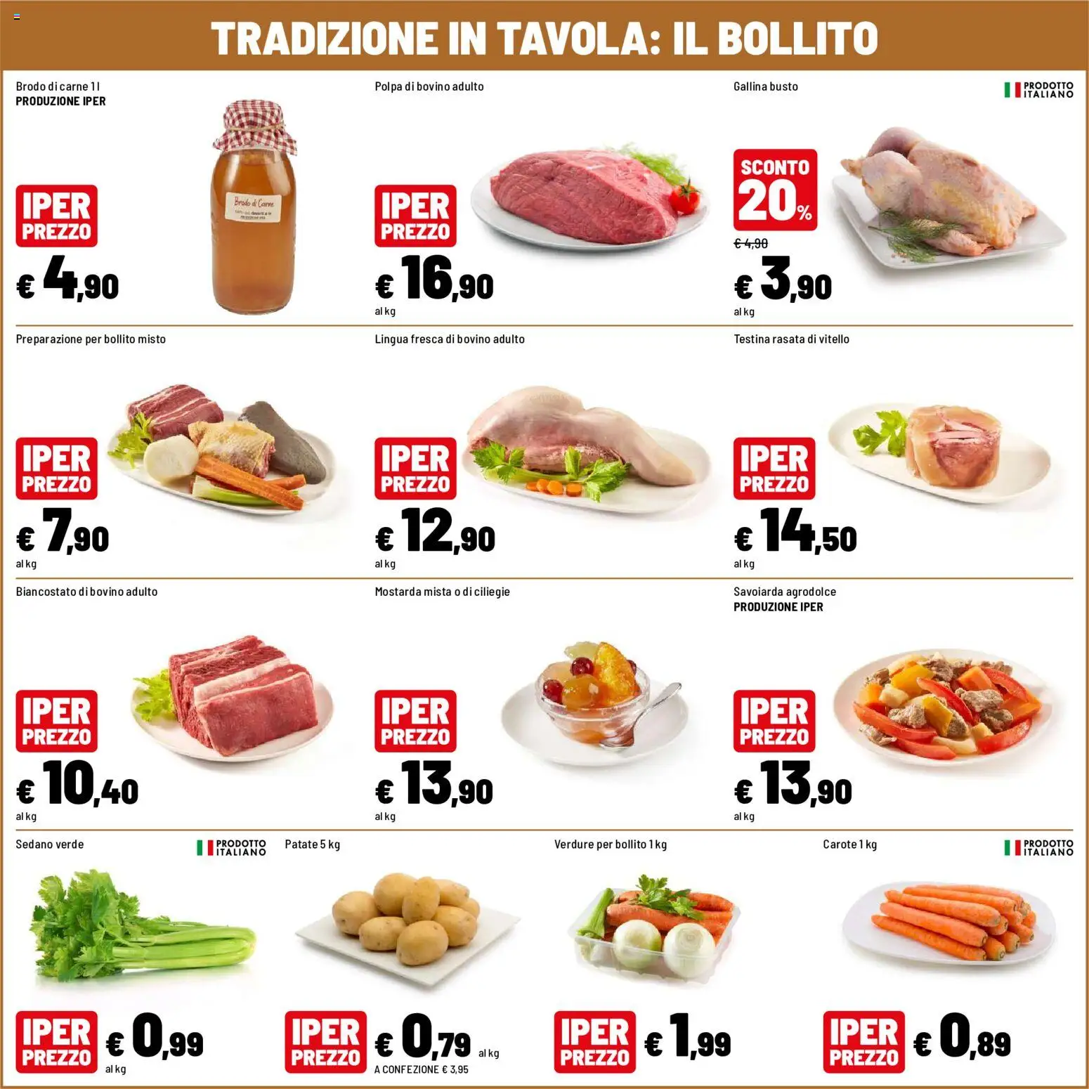 Volantino Iper del 23/10/2026 | Pagina: 5 | Prodotti: Bovino, Patate, Carote, Carne