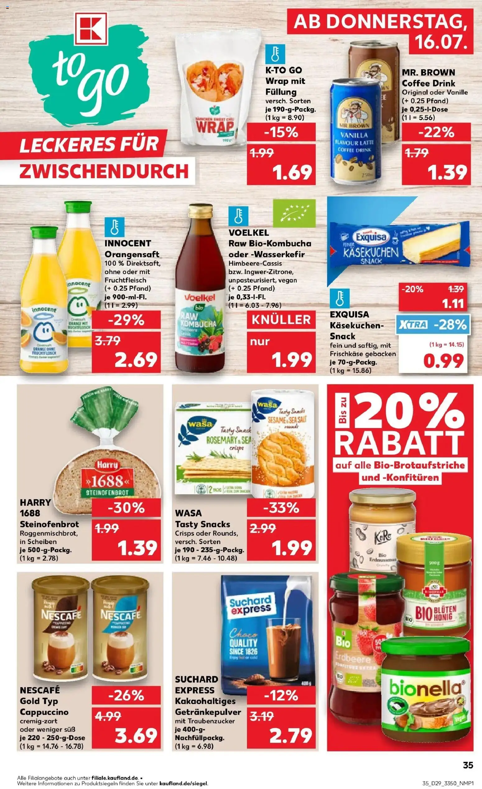 Kaufland Prospekt Meißen – gültig ab 13.07.2026 | Seite: 44 | Produkte: Nescafe, Orangensaft, Exquisa, Frischkase