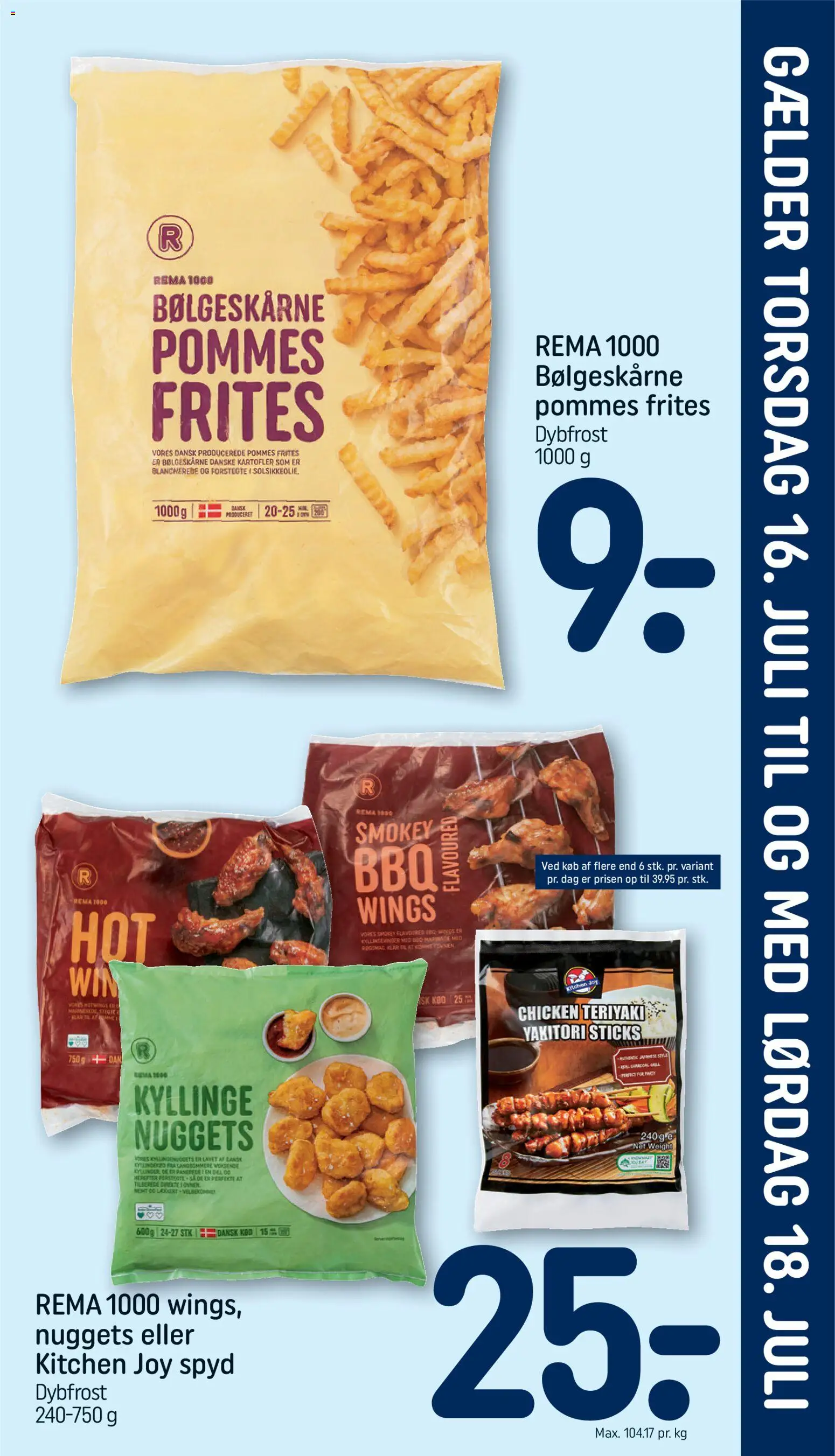 Rema 1000 tilbudsavis – gyldig fra 16/07/2026 | Side: 23 | Produkter: Pommes frites, Nuggets, Kartofler, Søm