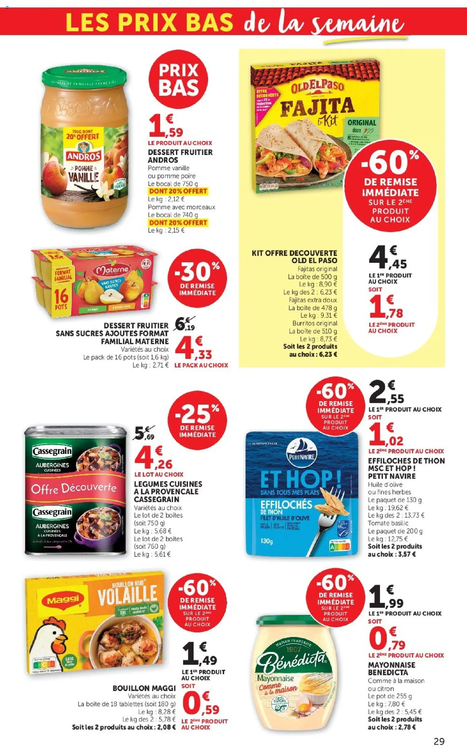 {H1} | Page: 29 | Produits: Huile D'olive, Bouillon, Mayonnaise, Aubergines
