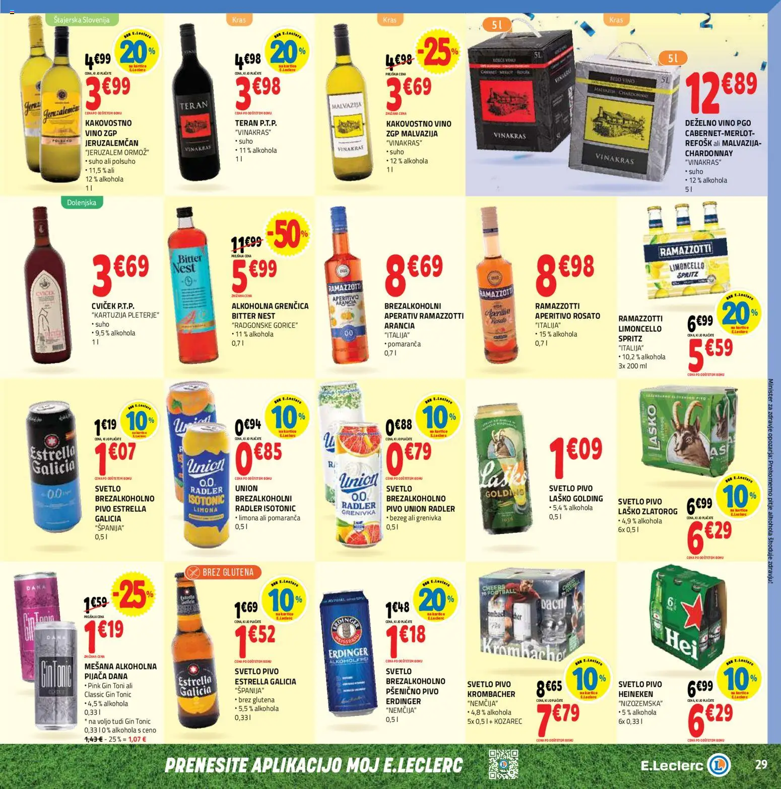 Novi E.leclerc katalog ponudbe – veljaven od 10.06.2026 | Stran: 29 | Izdelki: Radler, Vino, Pivo, Grenivka