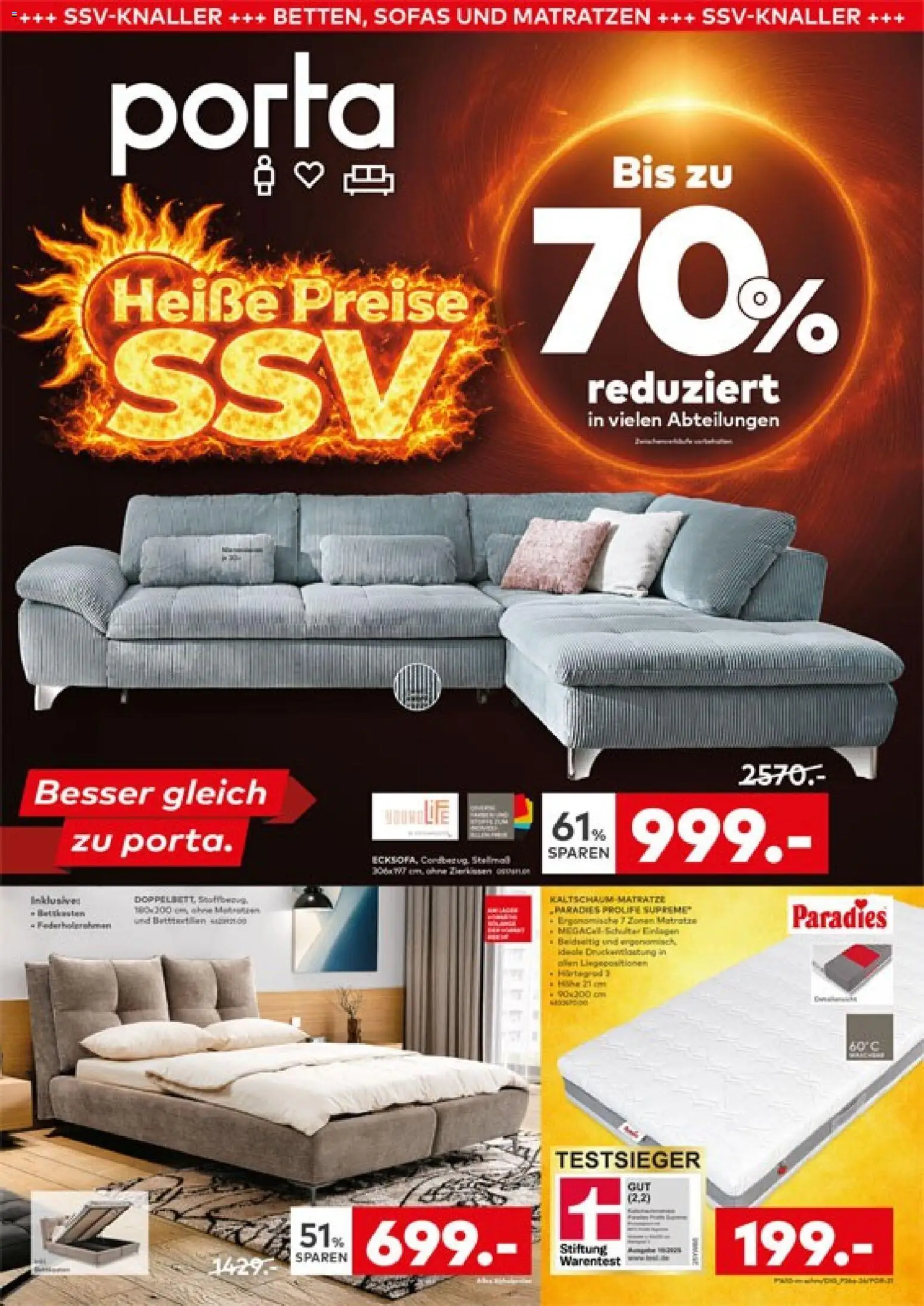 Porta! Prospekt Aachen – gültig ab 20.07.2026 | Seite: 1 | Produkte: Matratze, Kaltschaum Matratze