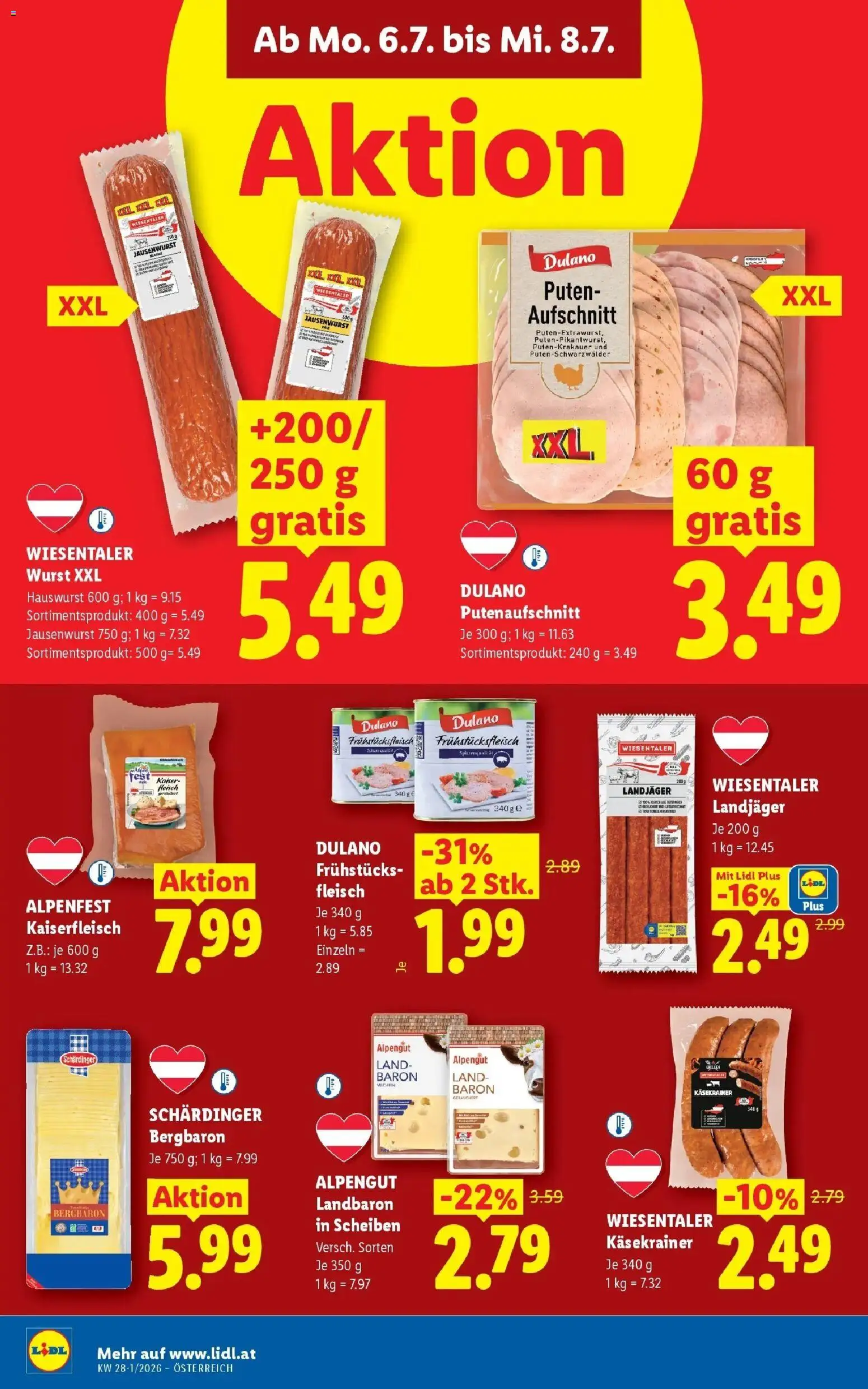 Lidl Flugblatt - Fohnsdorf, Neunkirchen, Graz gültig ab 02.07.2026 | Seite: 39 | Produkte: Wurst