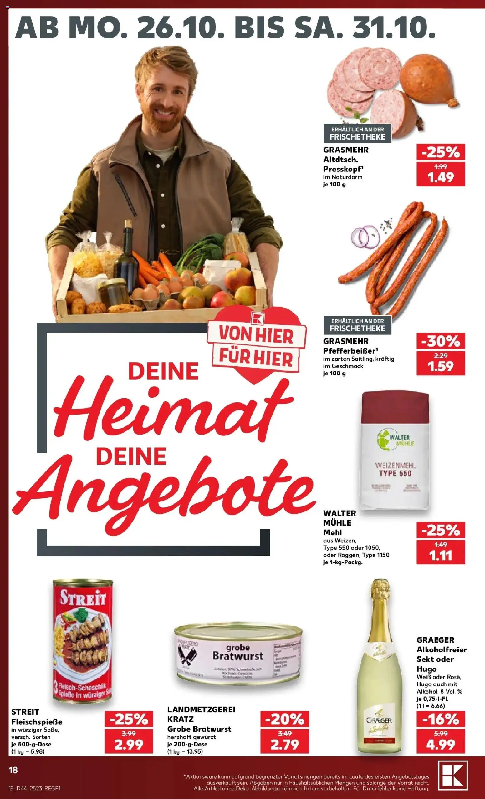 Prospekt Kaufland ab 26.10.2026 » Angebote Online zum Blättern | Seite: 30 | Produkte: Mühle, Mehl, Sekt, Alkoholfreier Sekt