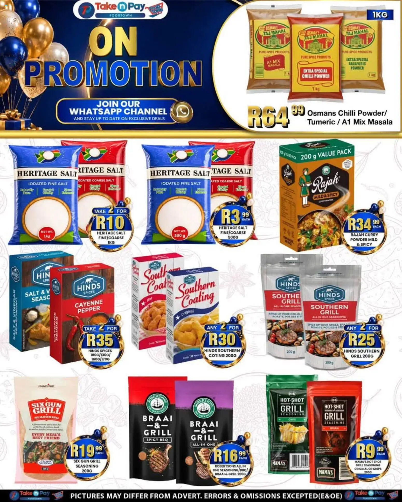 New Take n Pay catalogue – valid from 07/09/2026 | Page: 4 | Products: Powder, Chips, Curry powder, Chilli
