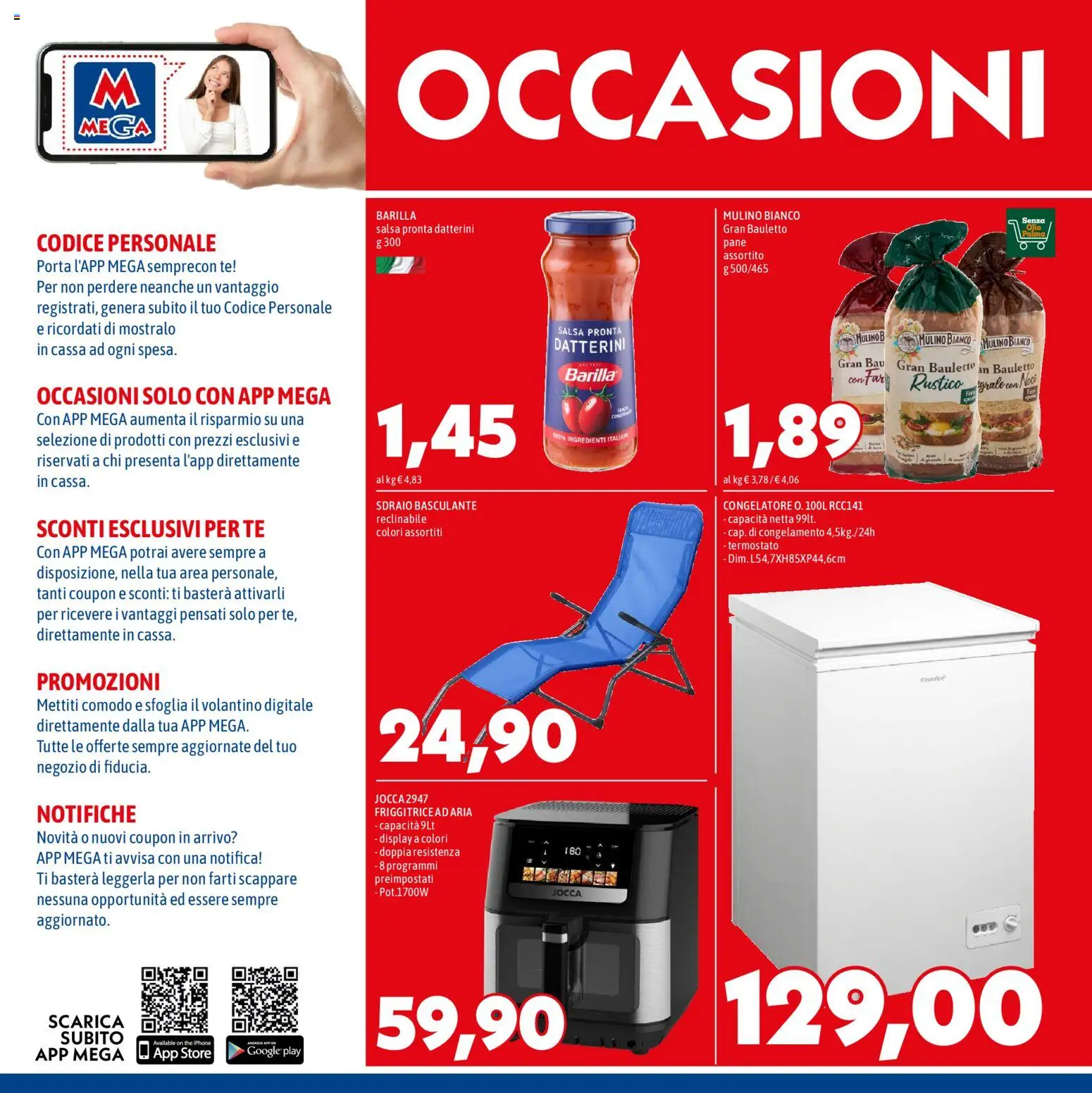 Volantino Mega del 28.05.2026 | Pagina: 6 | Prodotti: Pane, Tè, Olio, Congelatore