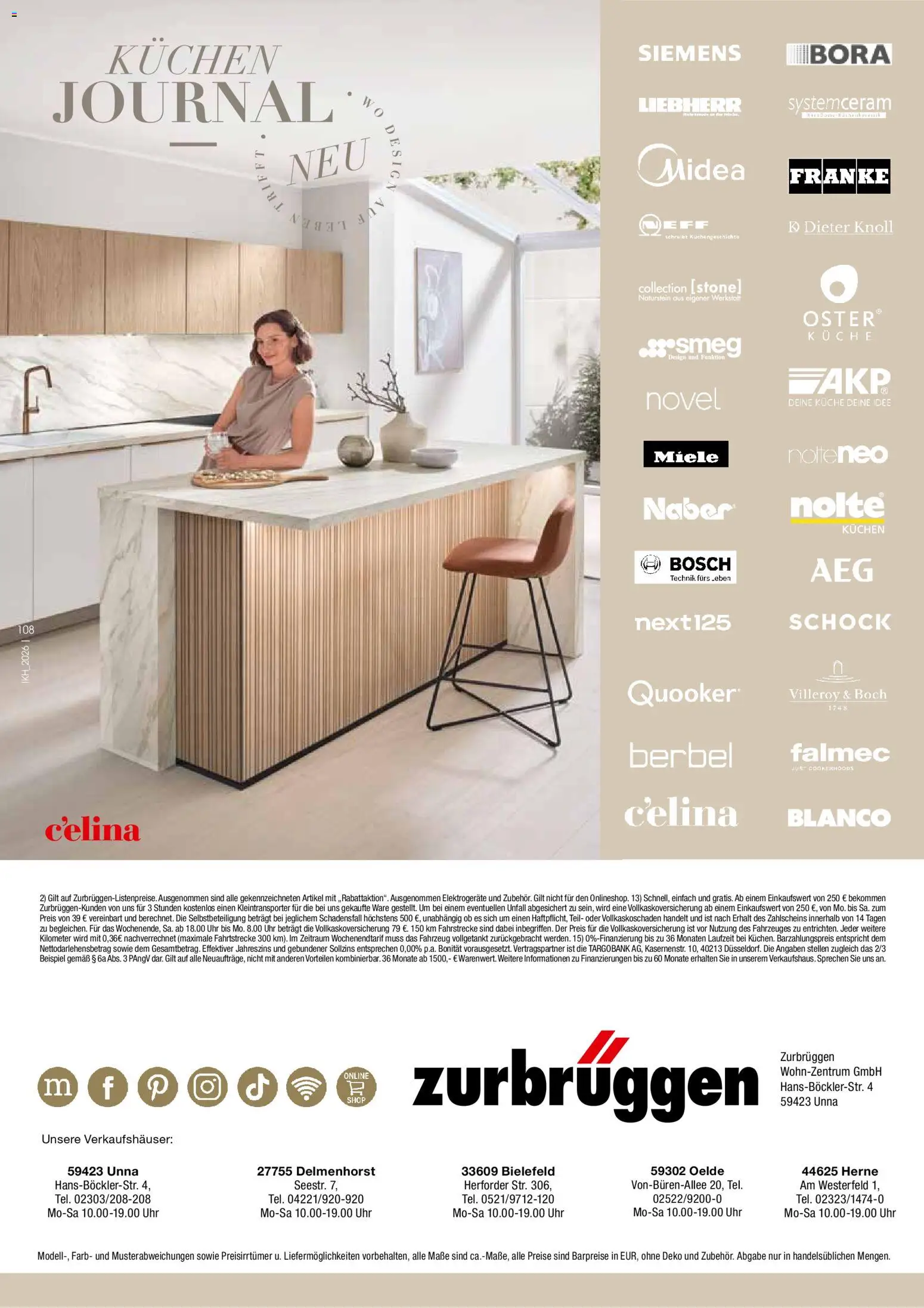 Zurbrüggen Küchen Journal – gültig ab 27.05.2026 | Seite: 108 | Produkte: Miele, Küche, Kuchen, Uhr