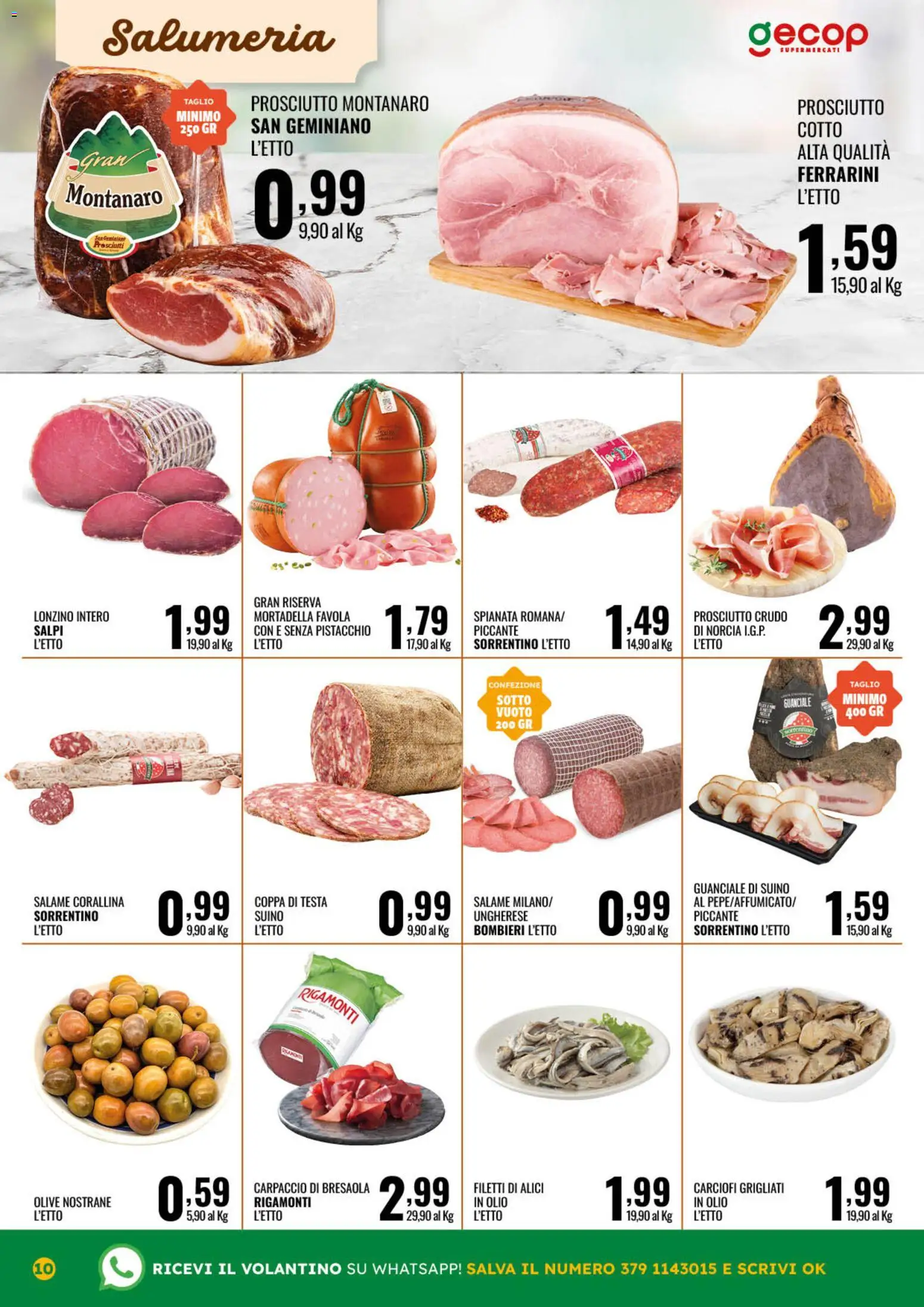 Volantino GECOP del 27/07/2026 | Pagina: 10 | Prodotti: Salame, Olive, Mortadella, Alici