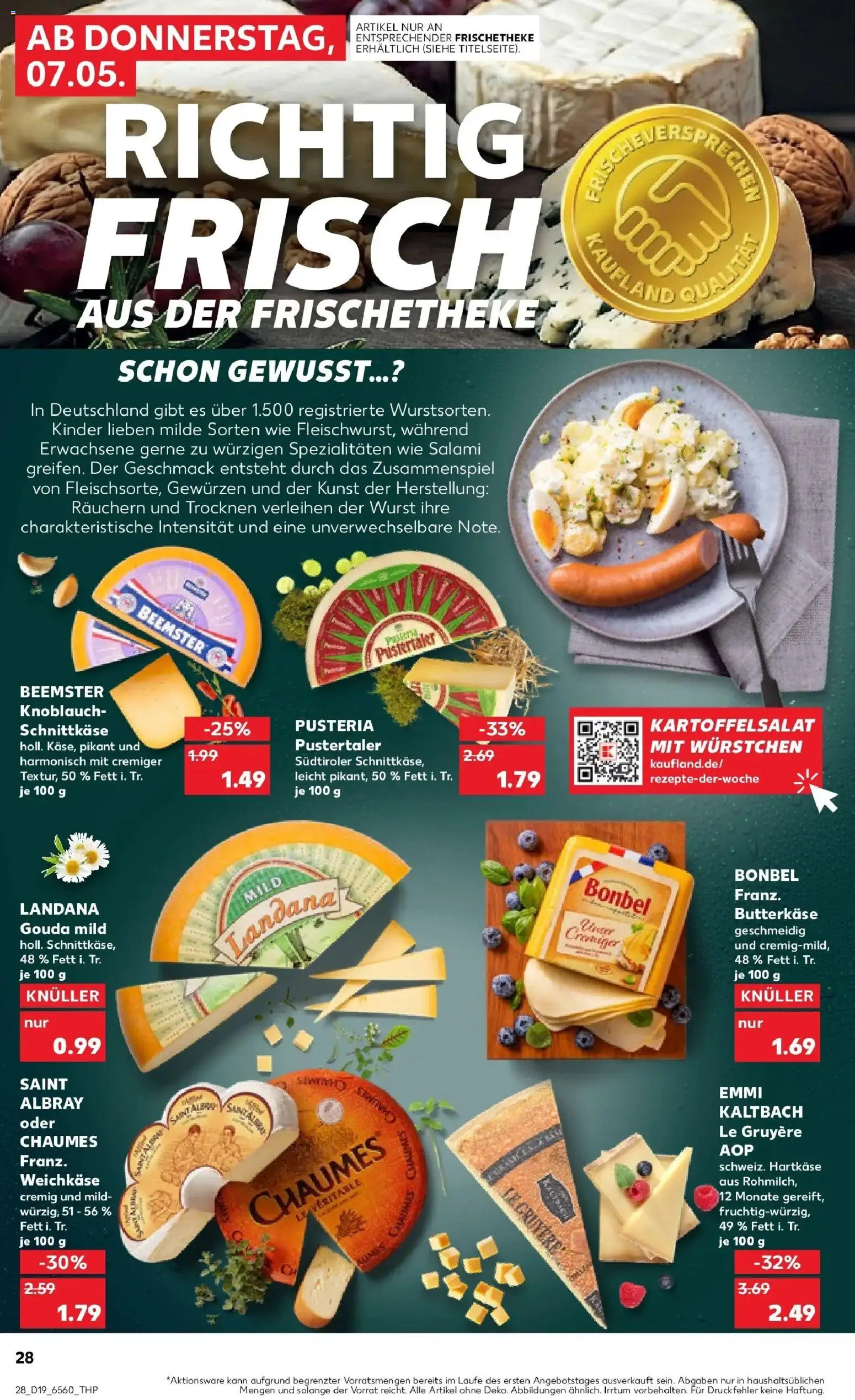 Kaufland Prospekt Kerpen	 – gültig ab 04.05.2026 | Seite: 33 | Produkte: Gouda, Wurst, Knoblauch, Salami