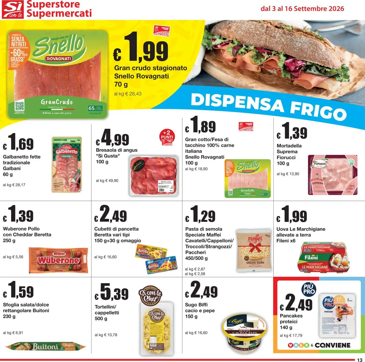 Volantino Sì con Te del 03/09/2026 | Pagina: 13 | Prodotti: Tè, Pancetta, Paccheri, Terra