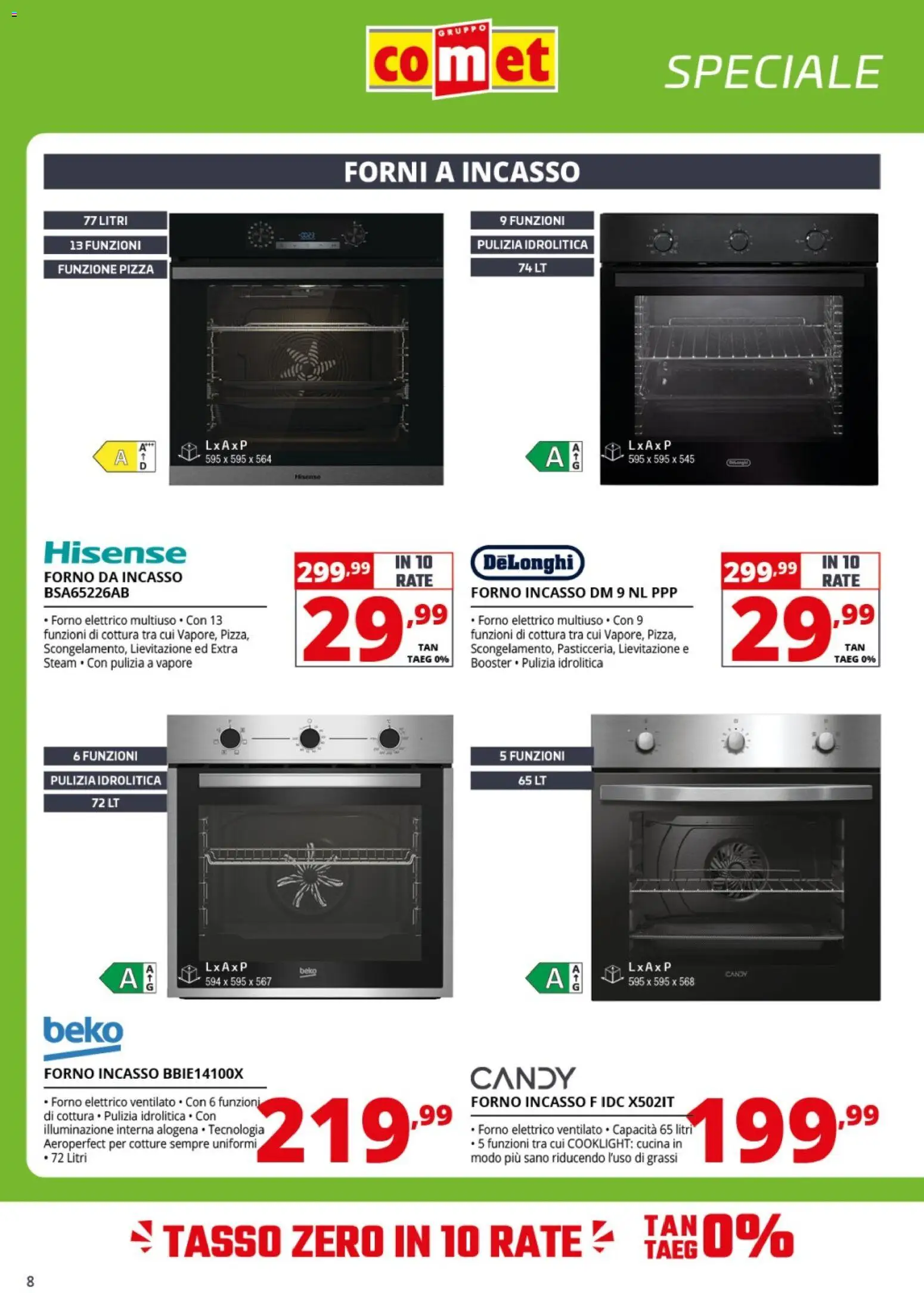 Volantino Comet del 17/09/2026 | Pagina: 8 | Prodotti: Pizza, Forno, Forno elettrico
