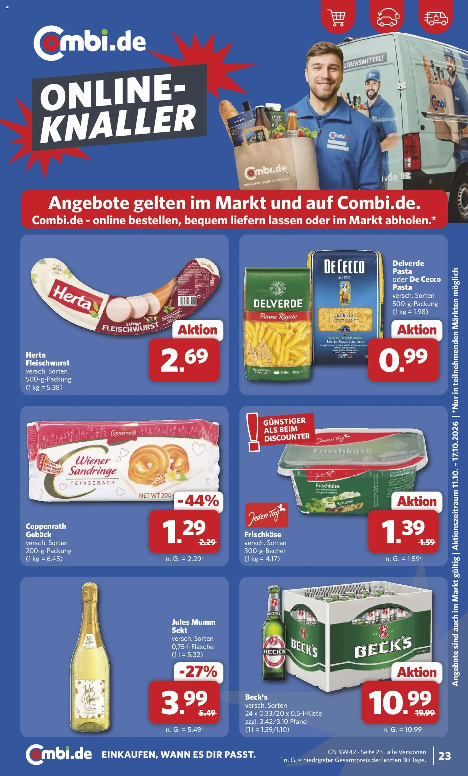 Combi Prospekt – gültig ab 12.10.2026 | Seite: 25 | Produkte: Sekt, Jules mumm, Pasta, Frischkase