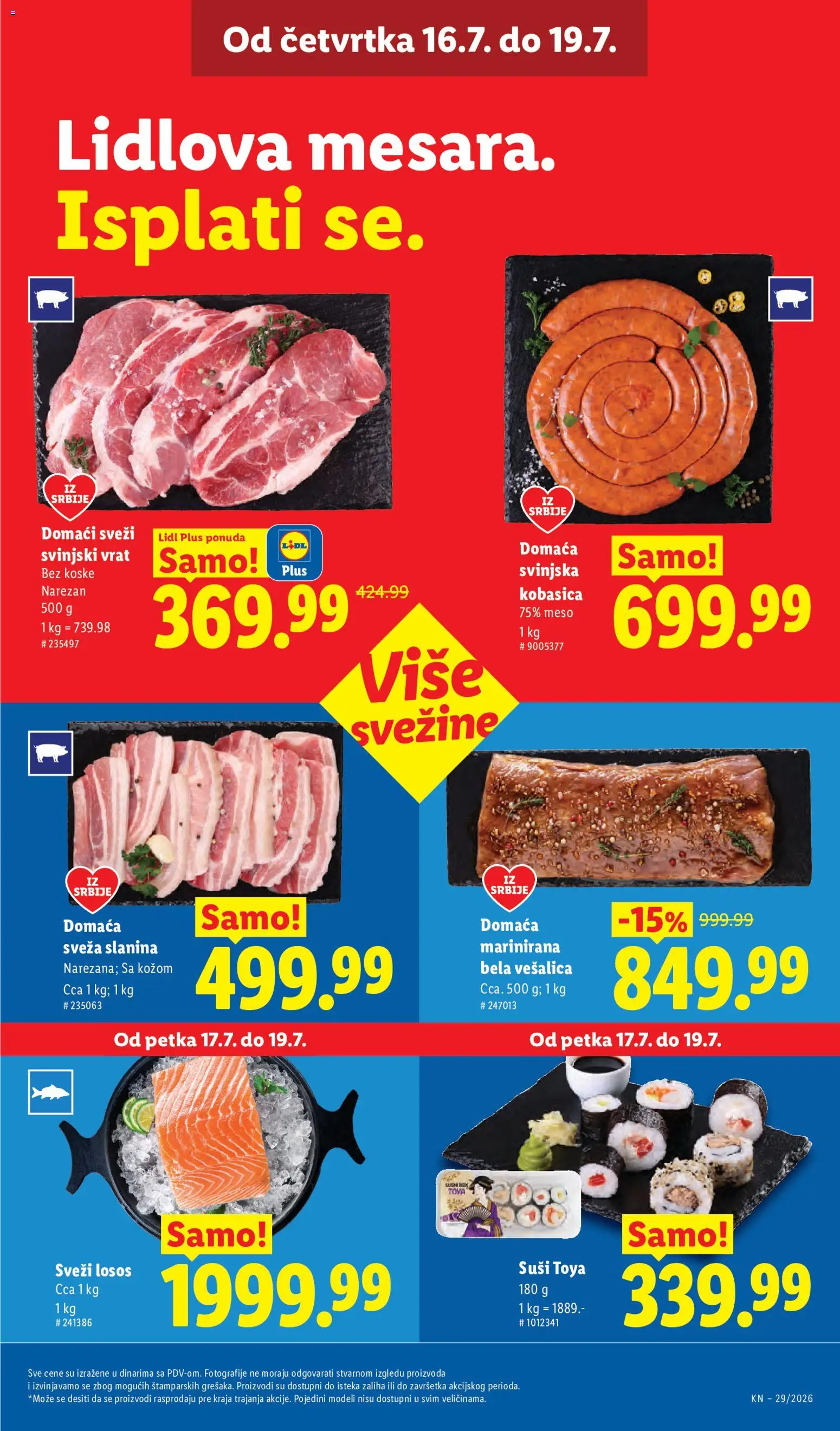 Lidl katalog - važi od 16.07.2026 | Strana: 23 | Proizvode: Vešalica, Meso, Slanina, Kobasica
