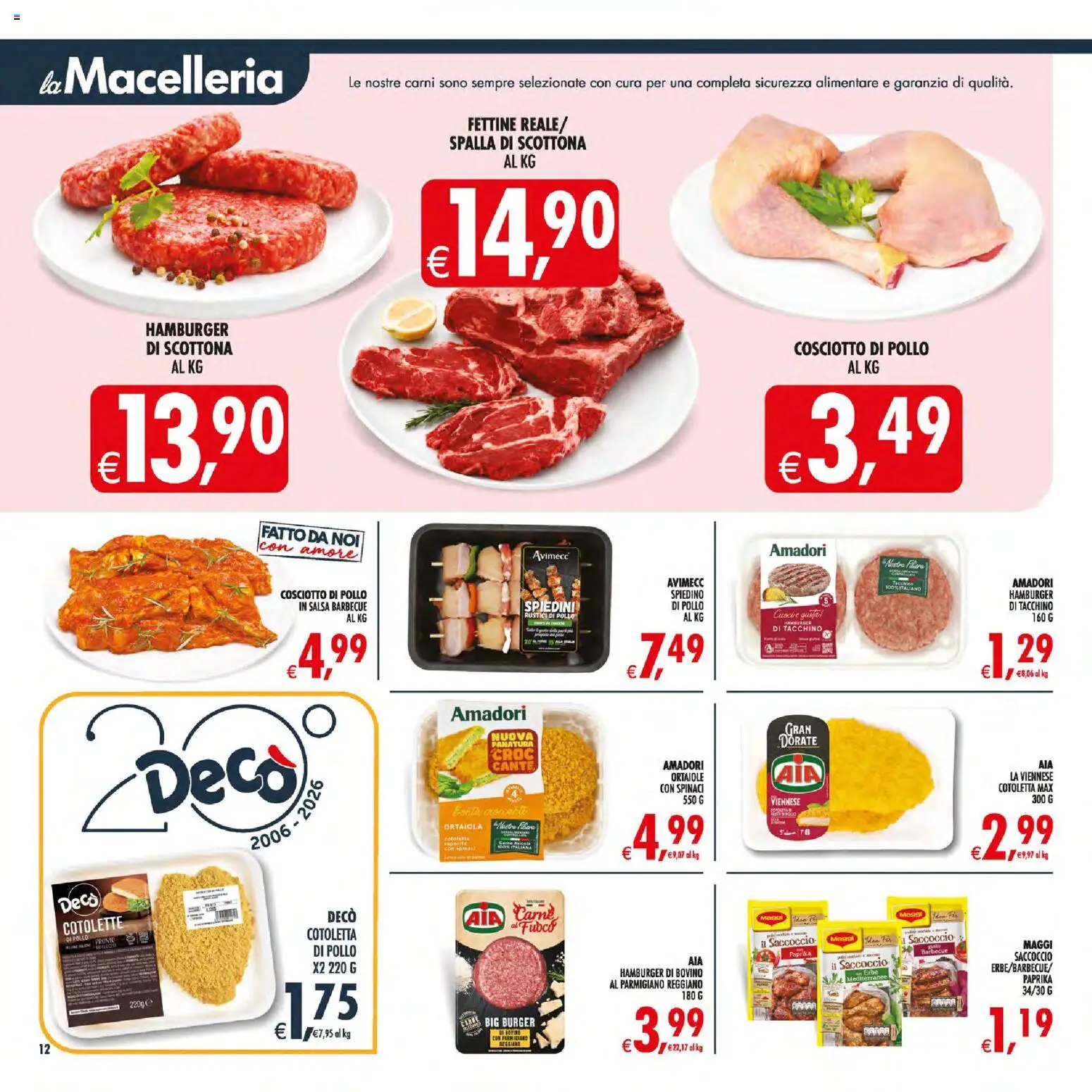 Volantino Decò del 21/07/2026 | Pagina: 12 | Prodotti: Bovino, Barbecue, Salsa barbecue, Spiedini
