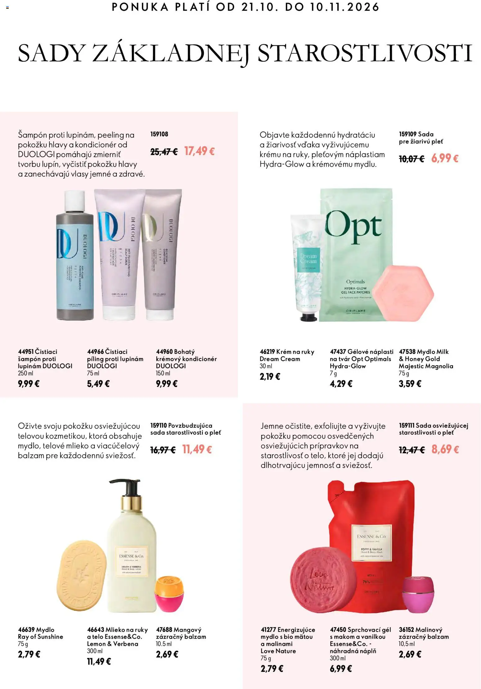 Nové Oriflame akcie – leták je platný od 21.10.2026 | Strana: 7 | Produkty: Mlieko, Šampón, Mydlo, Krém