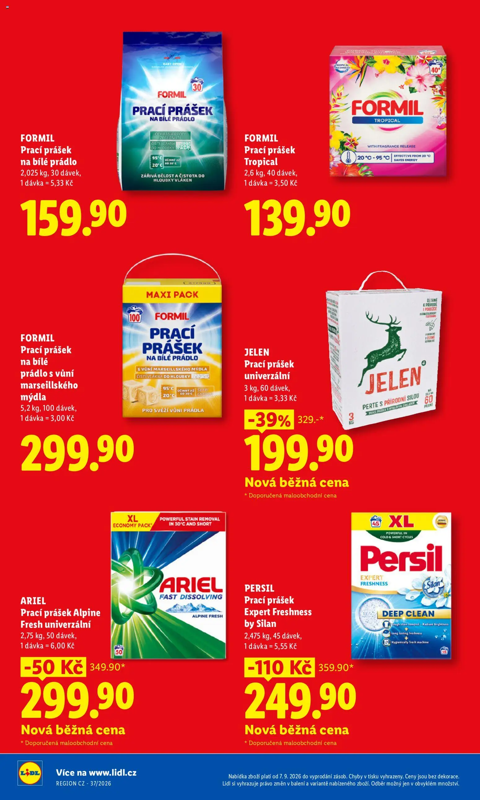 Lidl leták - Pro čistou domácnost máme všechno od 07.09.2026 | Strana: 8 | Produkty: Ariel, Silan, Prací Prášek, Prací prášek Formil