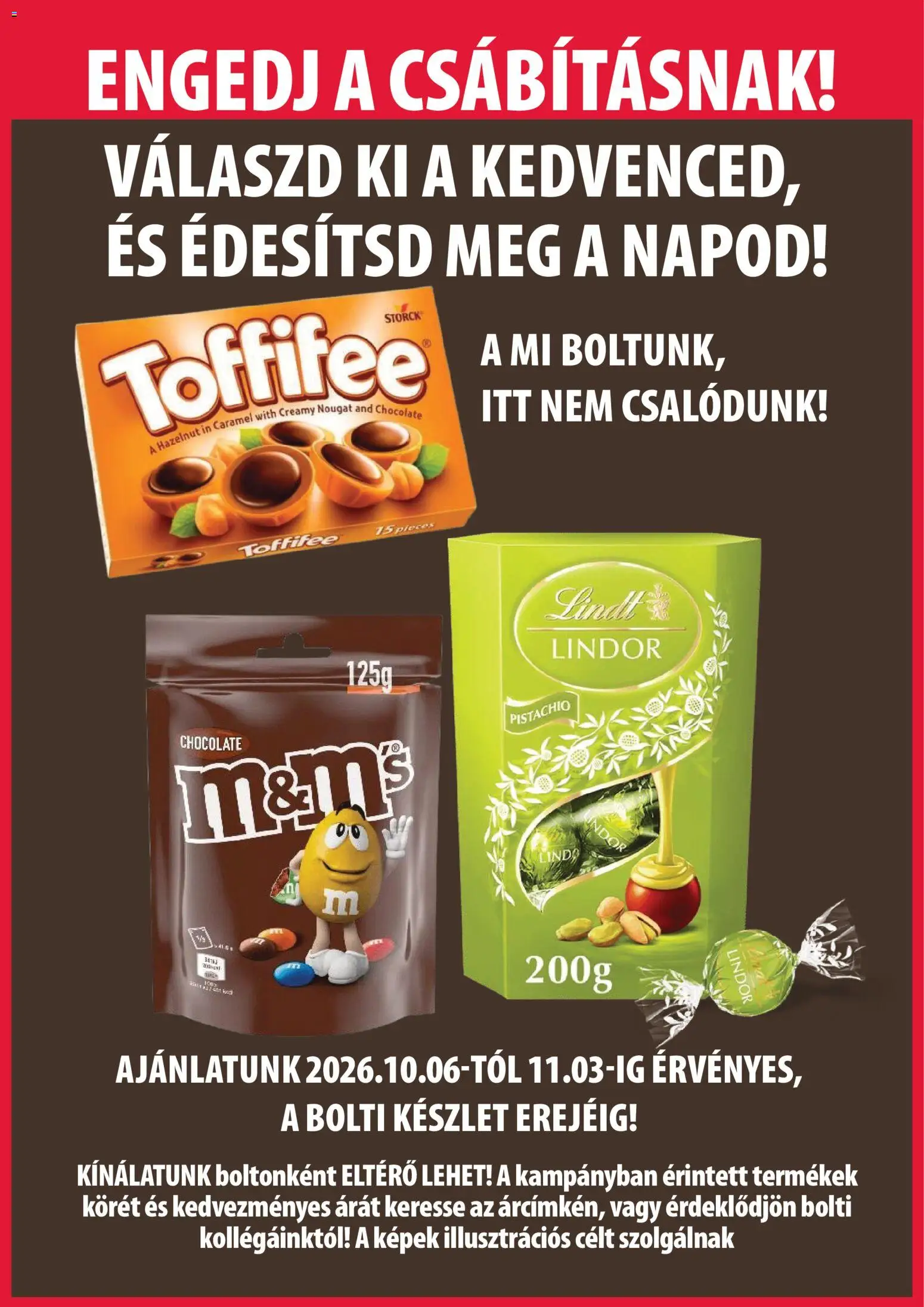 COOP Szolnok akciós ujság - amely érvényes a következő dátumtól: 2026.10.15. | Oldal: 6 | Termékek: Lindor, Lindt, Toffifee