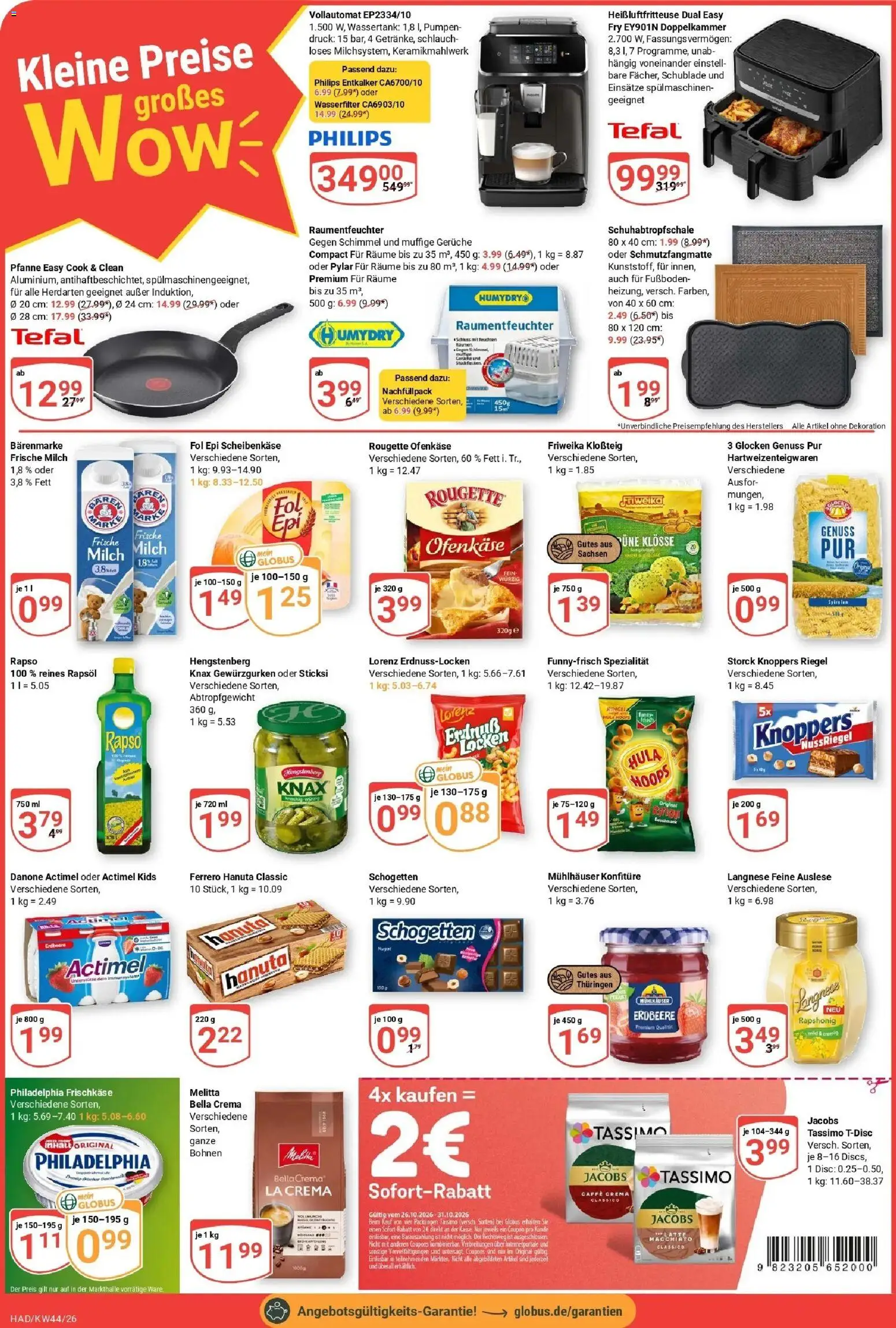 Globus Prospekt Halle (saale) – gültig ab 26.10.2026 | Seite: 2 | Produkte: Melitta, Rapsöl, Knoppers, Heißluftfritteuse