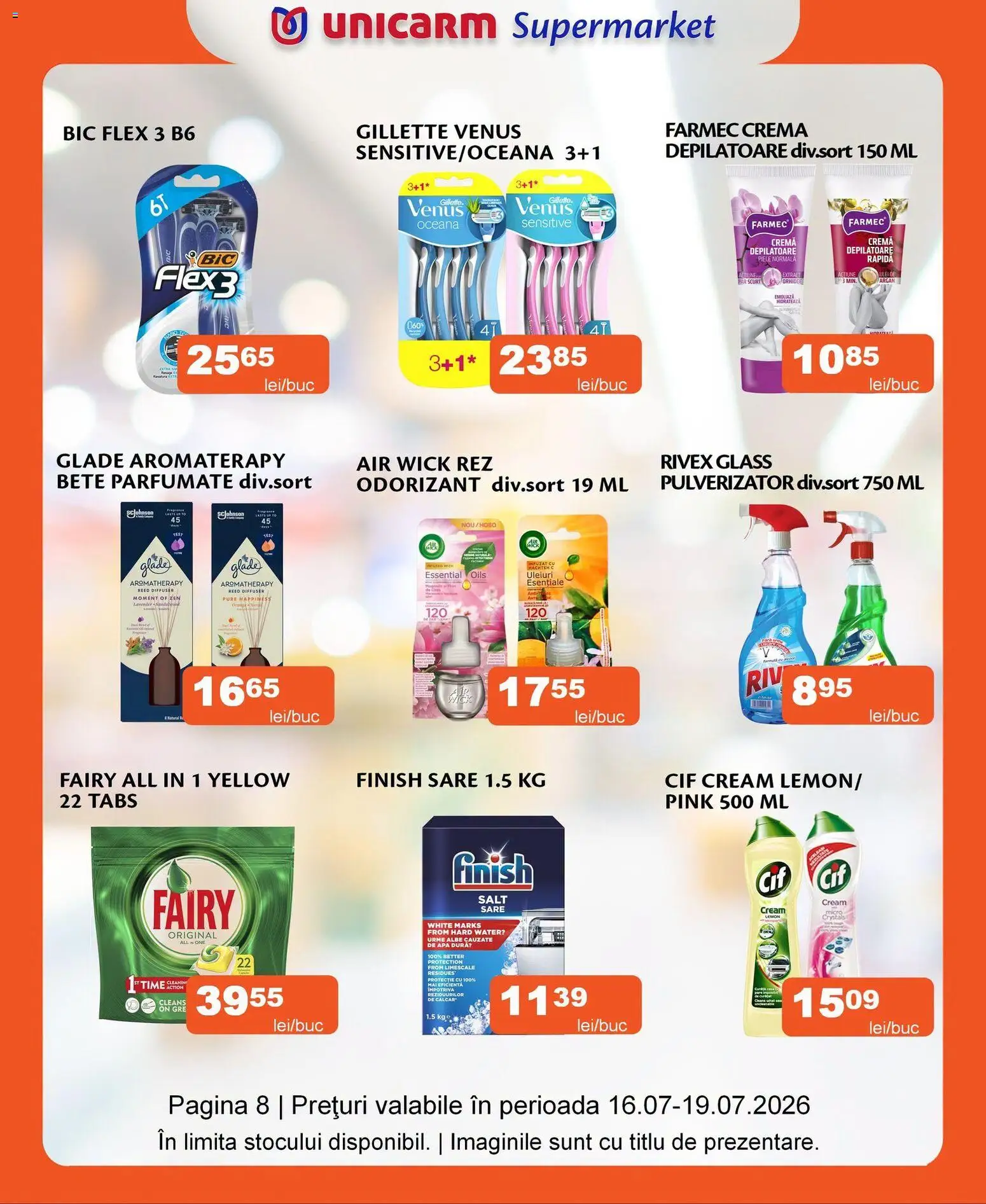 Noul catalog Unicarm – valabil de la 16.07.2026 | Pagină: 8 | Produse: Orhidee, Cremă, Apă, Sare