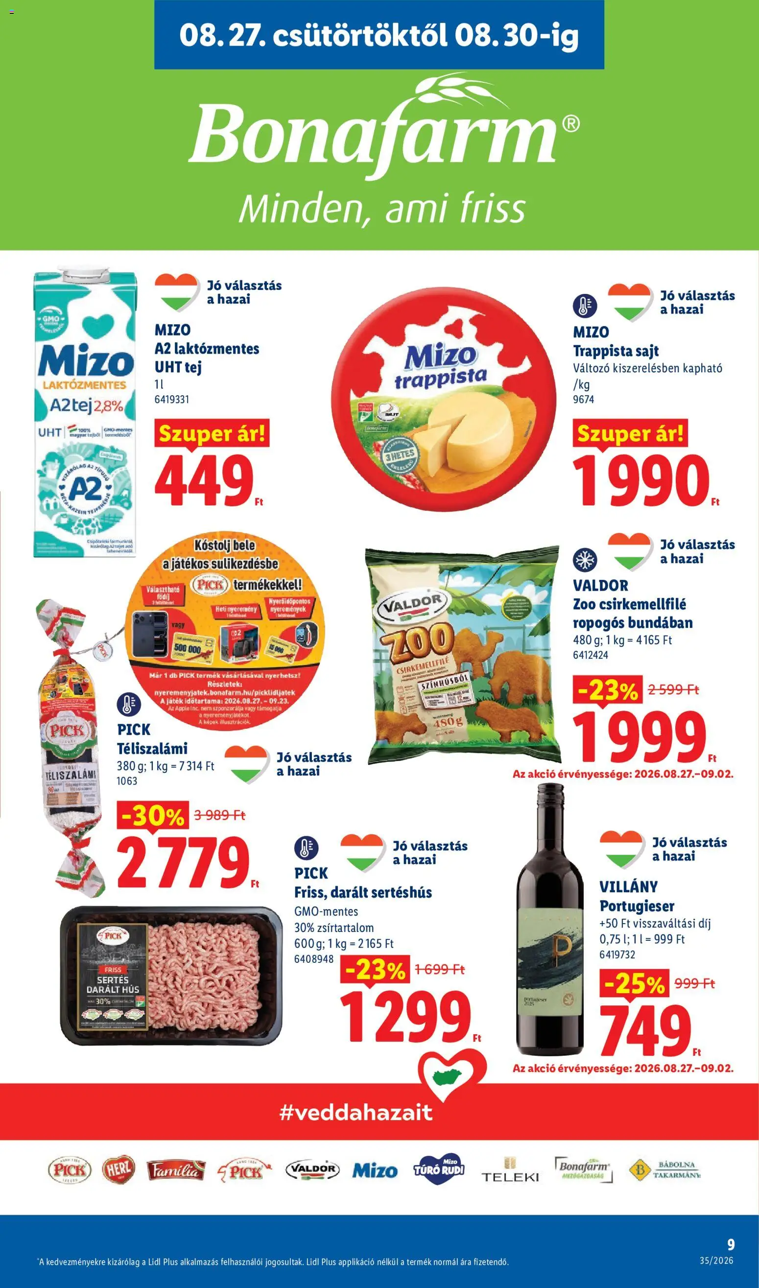 Lidl akciós ujság - amely érvényes a következő dátumtól: 2026.08.27. | Oldal: 9