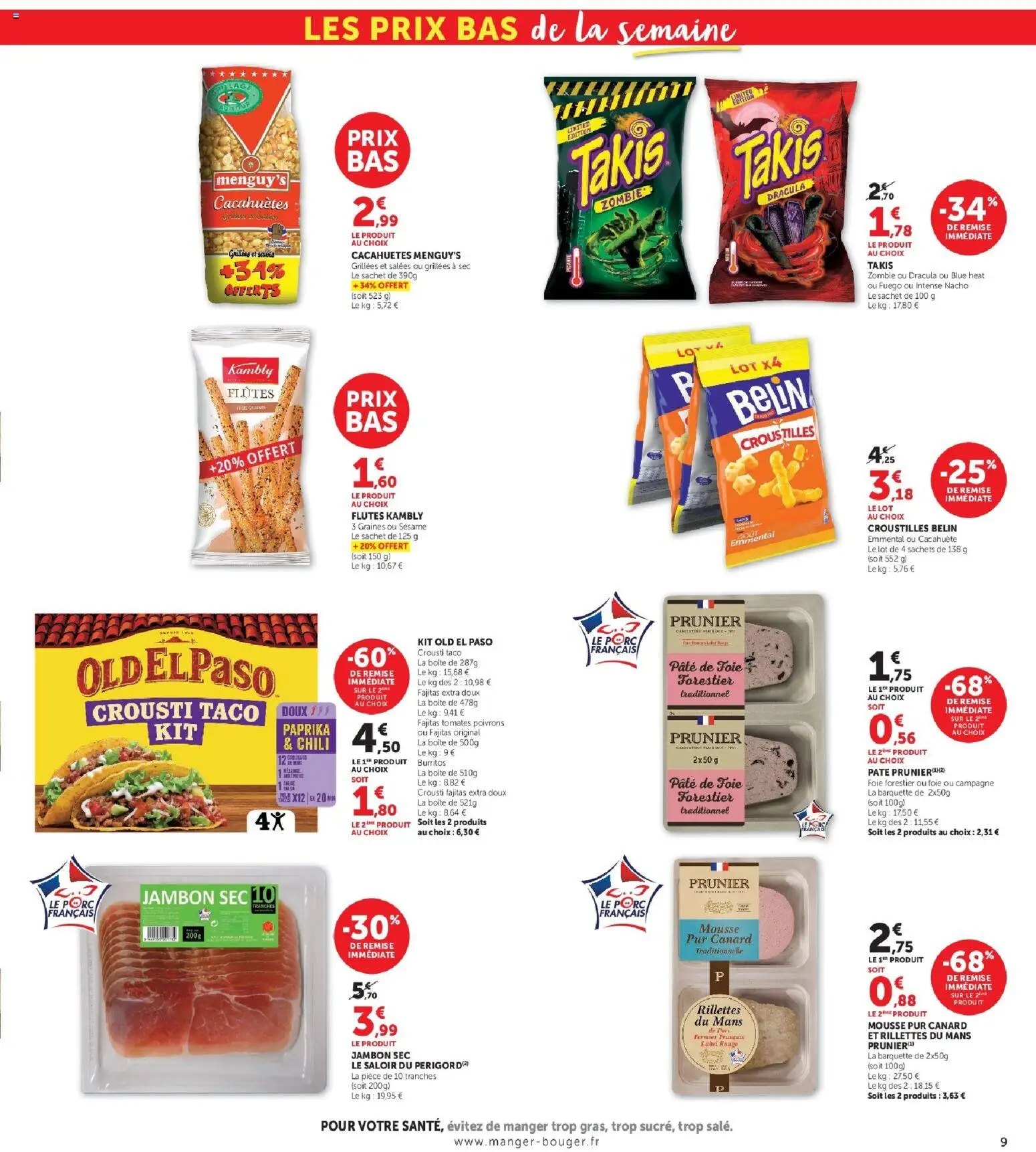 {H1} | Page: 9 | Produits: Paprika, Cacahuètes, Porc, Tomates