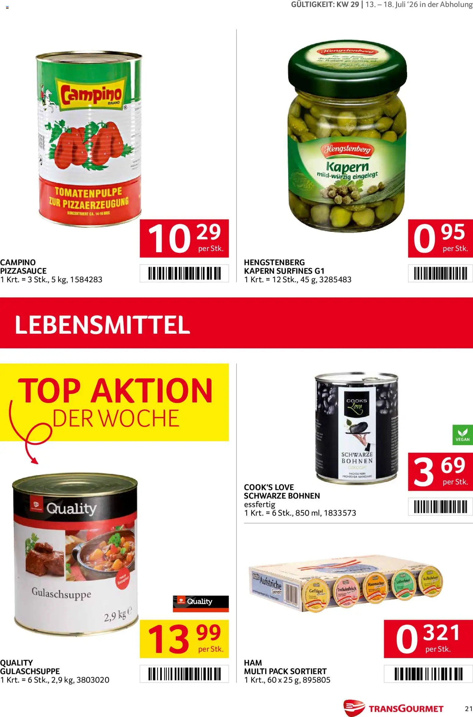 Transgourmet Flugblatt gültig ab 13.07.2026 | Seite: 21 | Produkte: Libacomb