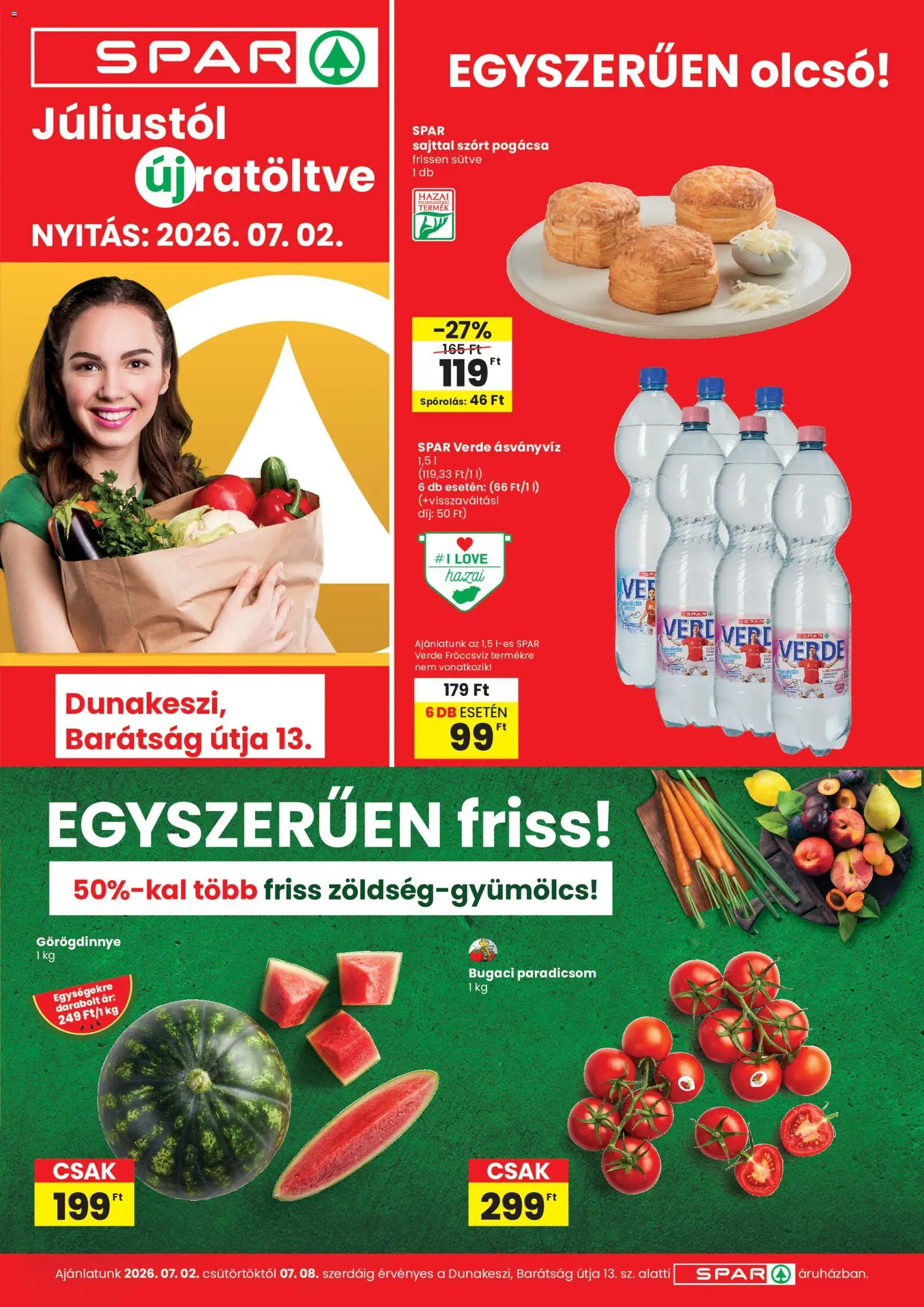 Spar akciós ujság - amely érvényes a következő dátumtól: 2026.07.02. | Oldal: 1