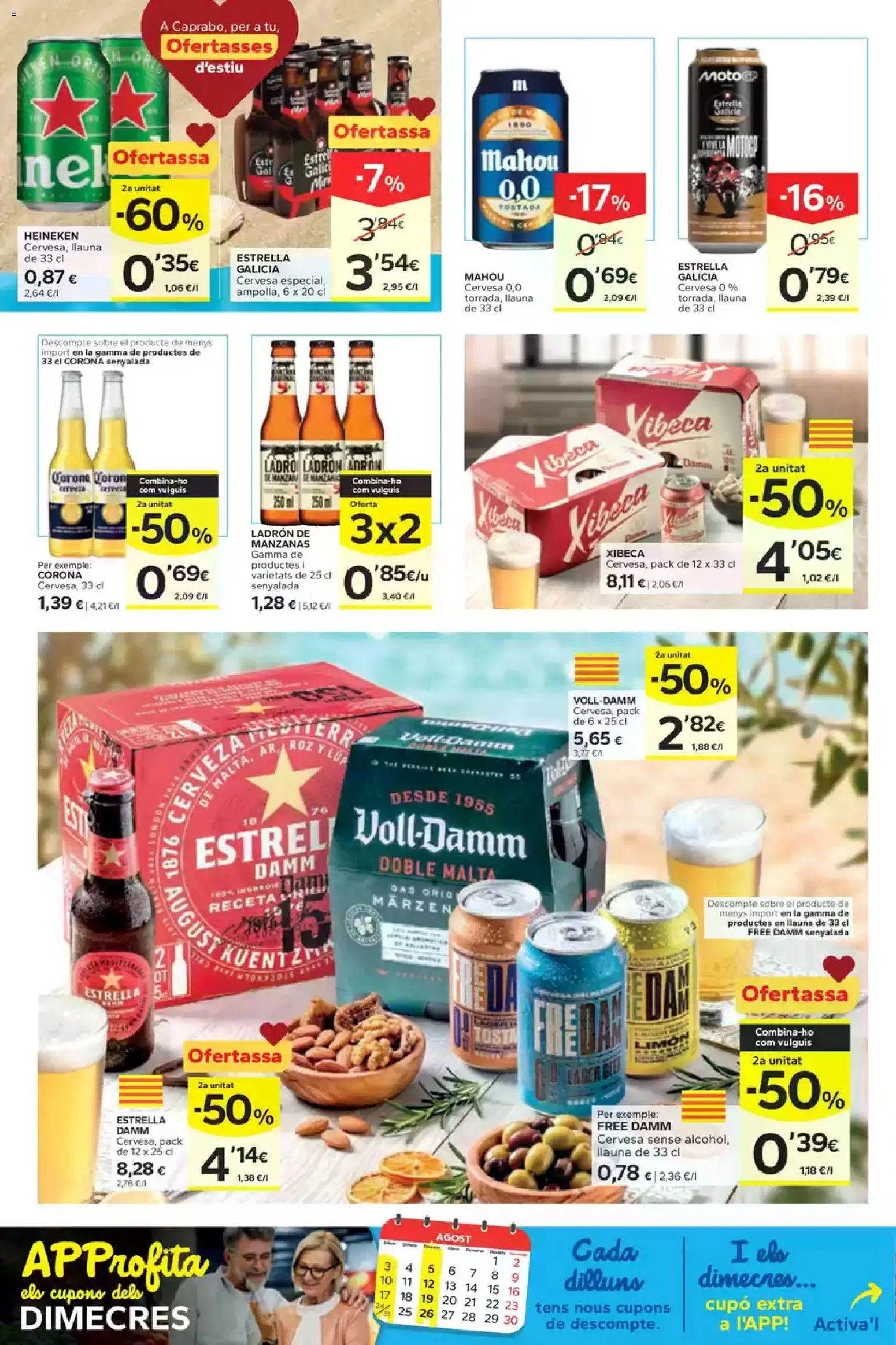 Caprabo folleto │ válido desde el 30/07/2026 | Página: 16 | Productos: Cerveza, Manzanas, Σπανάκι