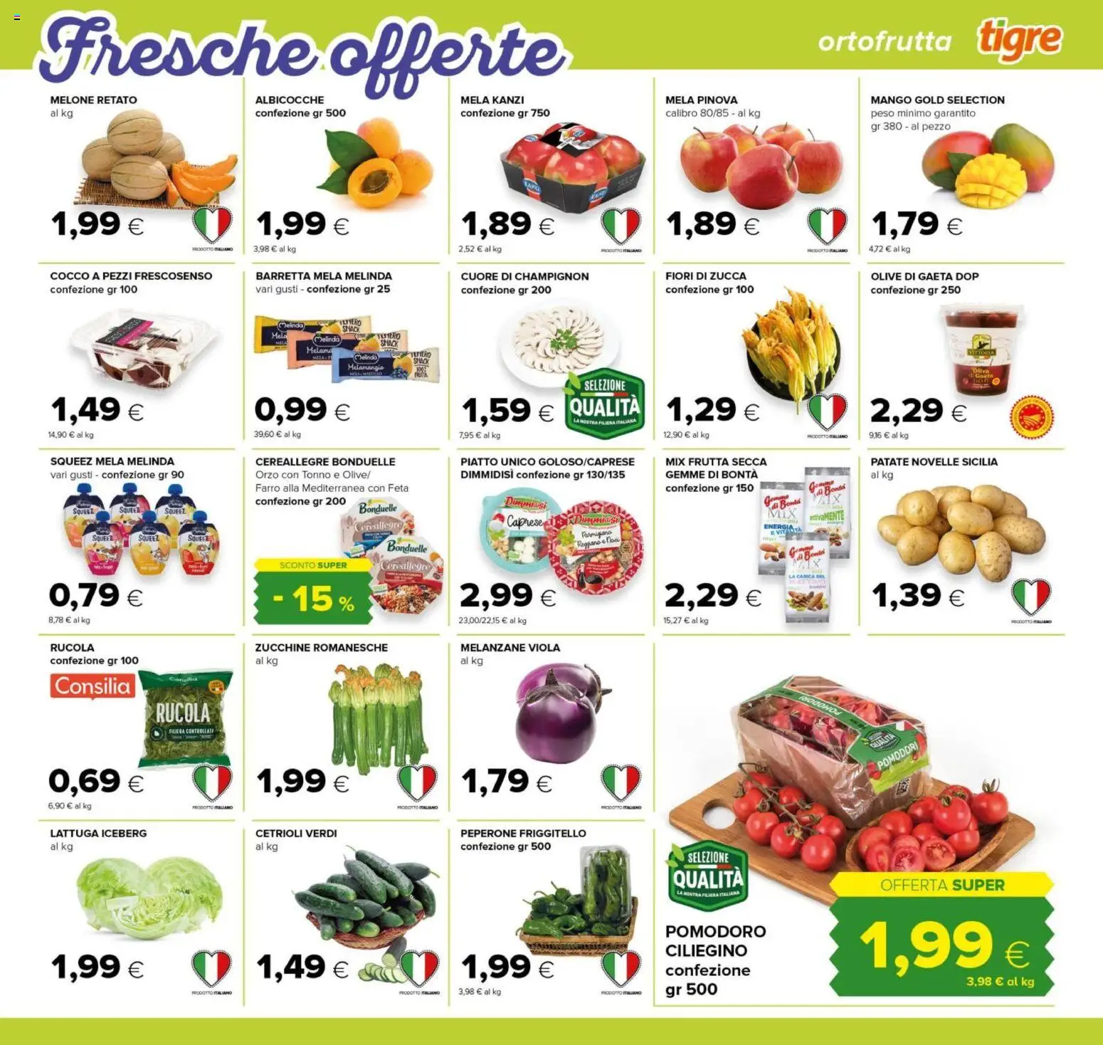 Volantino Tigre del 21.05.2026 | Pagina: 3 | Prodotti: Pomodoro, Melone, Barretta, Albicocche