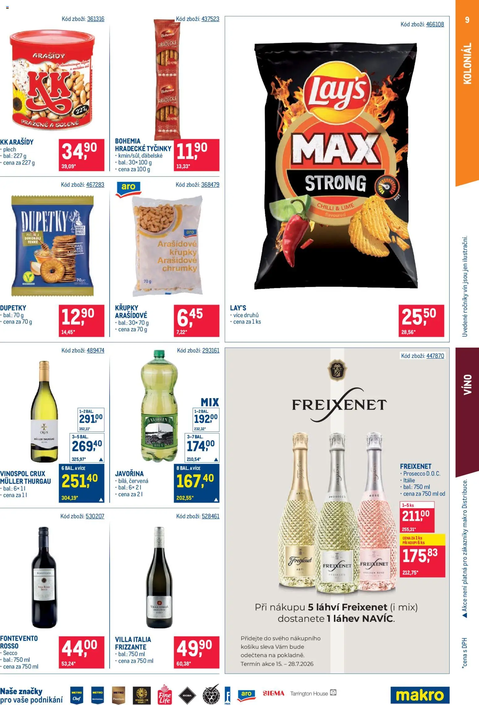 Makro leták - Maloobchod od 15.07.2026 | Strana: 9 | Produkty: Prosecco, Tyčinky, Plech, Křupky