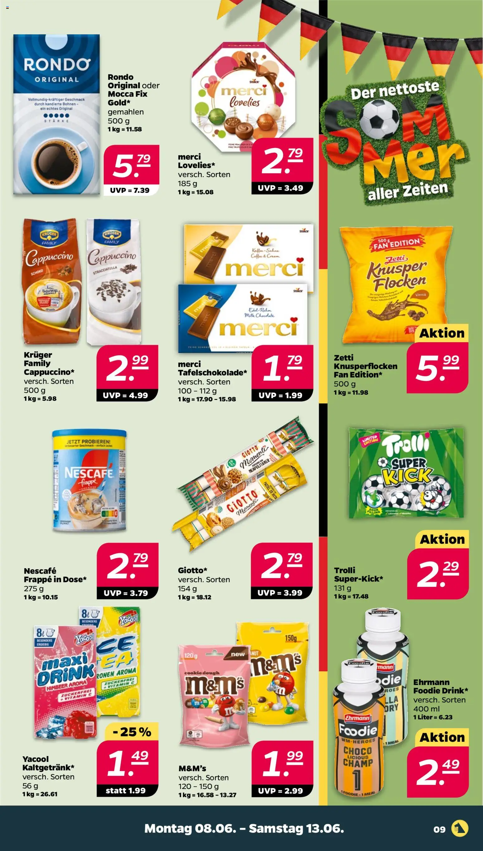 Netto Prospekt – gültig ab 08.06.2026 | Seite: 9 | Produkte: Merci, Nescafe, Kaffee, Flocken