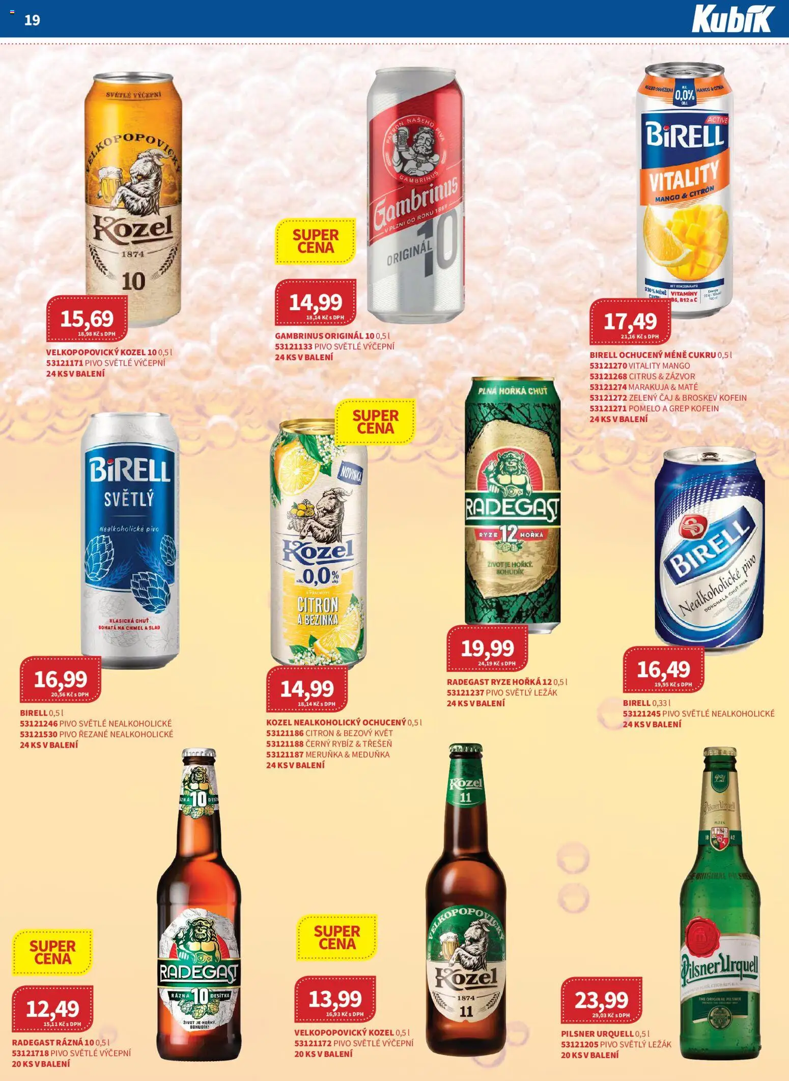 Kubík leták - Velkoobchod 08/2026 od 01.08.2026 | Strana: 19 | Produkty: Pivo, Zázvor, Marakuja, Gambrinus