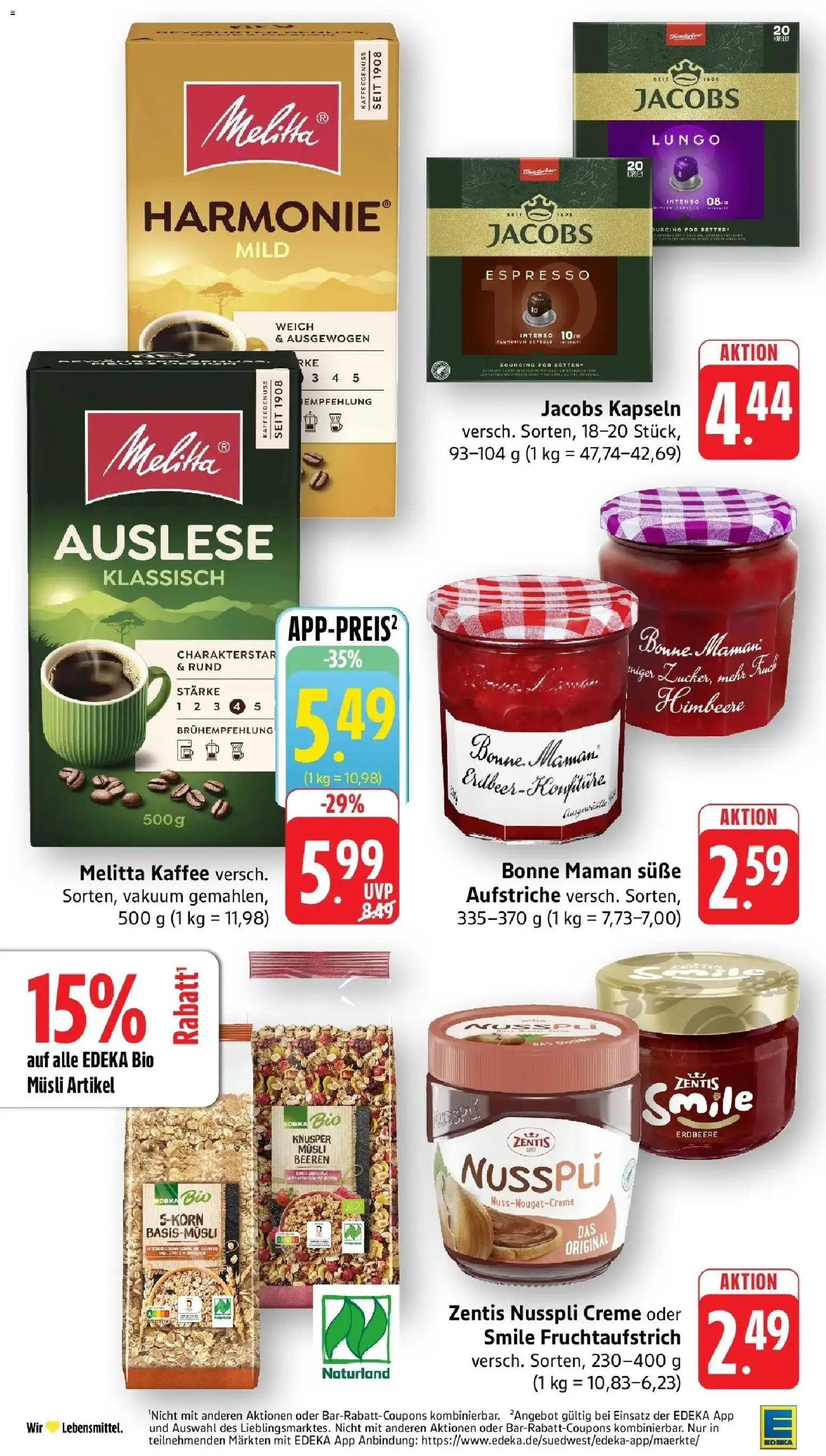 E center Prospekt Schorndorf (ab 07.09.2026) zum Blättern | Seite: 20 | Produkte: Musli, Melitta, Himbeere, Bonne maman