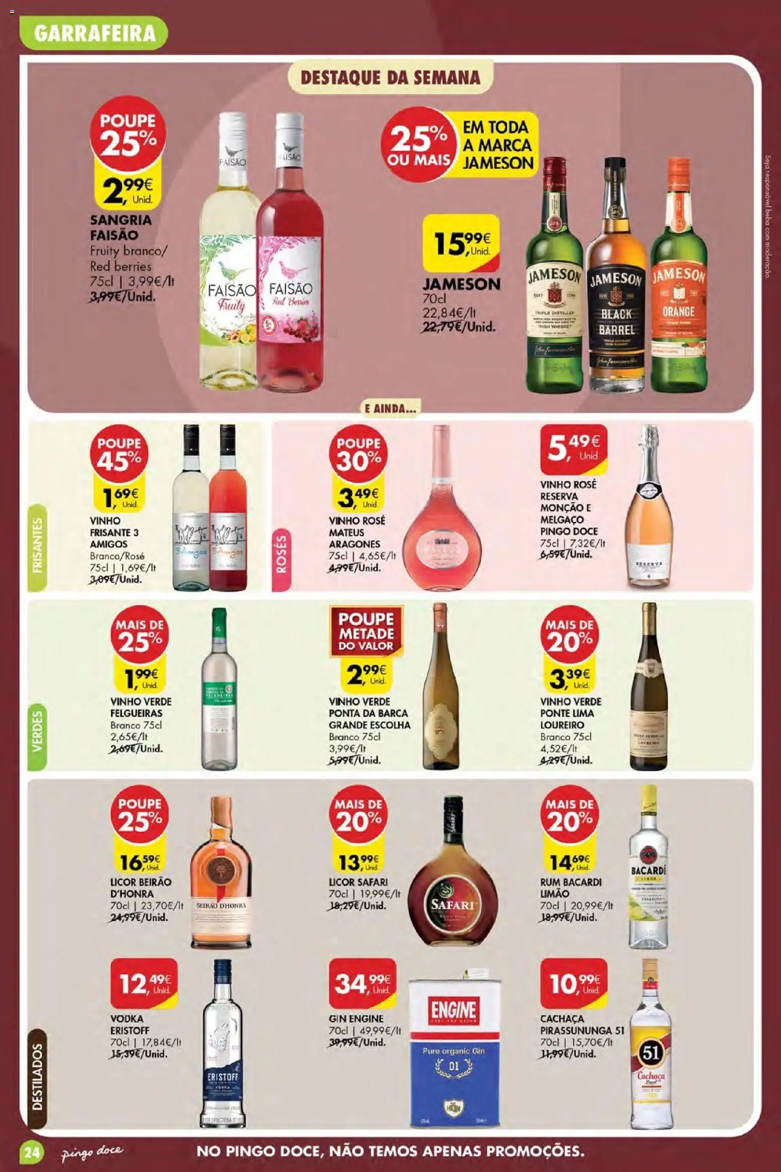 Pingo Doce Poupe Esta Semana Madeira │ válido de 11.06.2026 | Página: 24 | Produtos: Cachaça, Licor, Gin, Vodka