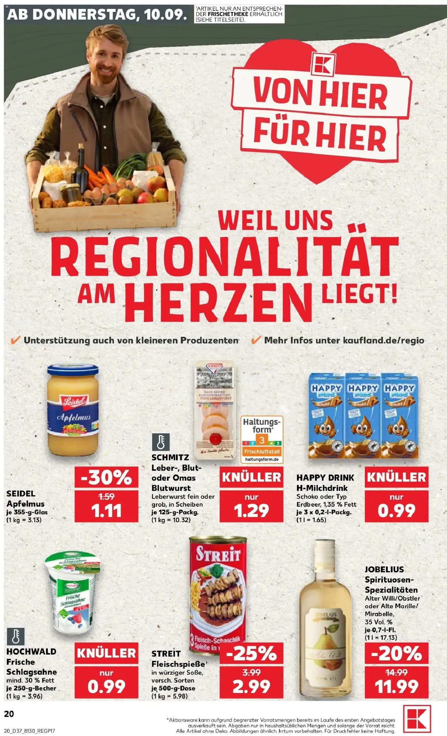 Prospekt Kaufland ab 07.09.2026 » Angebote Online zum Blättern | Seite: 29 | Produkte: Schlagsahne, Spezialitäten, Apfelmus