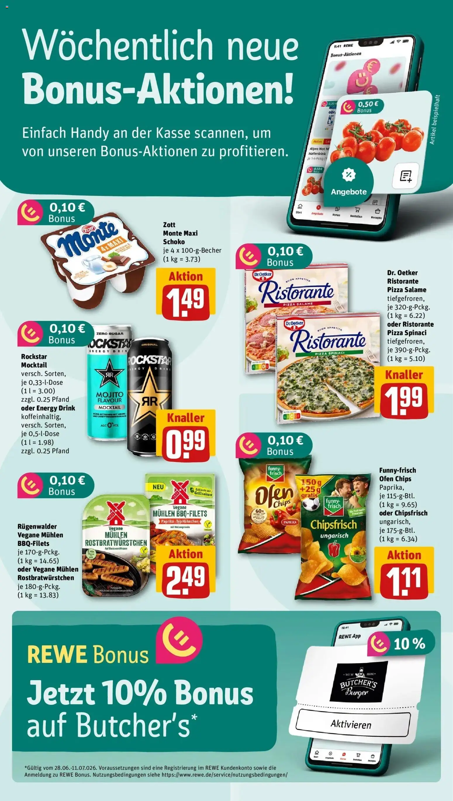 Rewe Prospekt Nürnberg / Maxfeld – gültig ab 05.07.2026 | Seite: 2 | Produkte: Ofen, Rockstar, Burger, Haferdrink