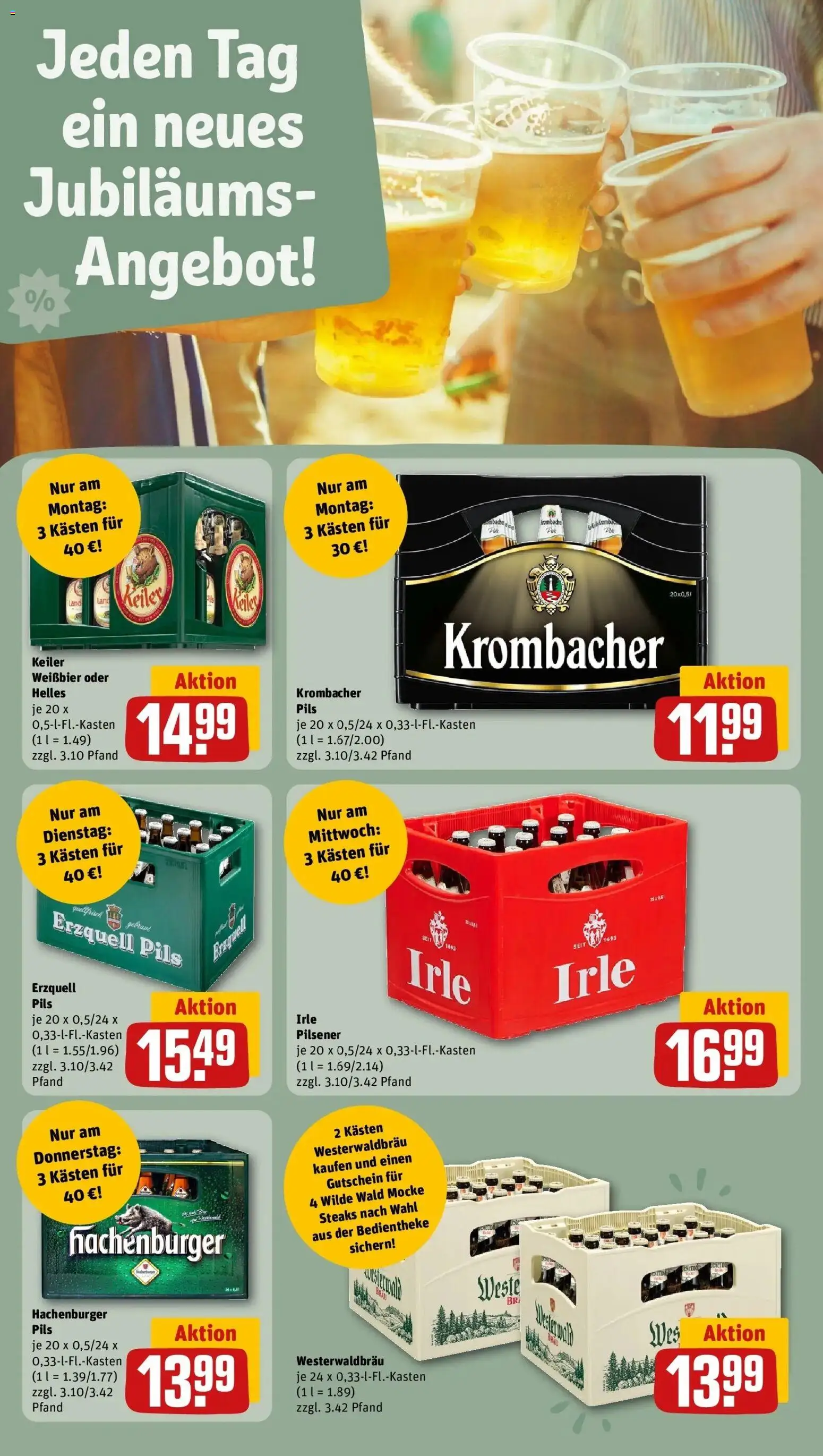 REWE Prospekt ab 21.09.2026 zum Blättern » Angebote | Seite: 2 | Produkte: Weißbier, Pils, Krombacher