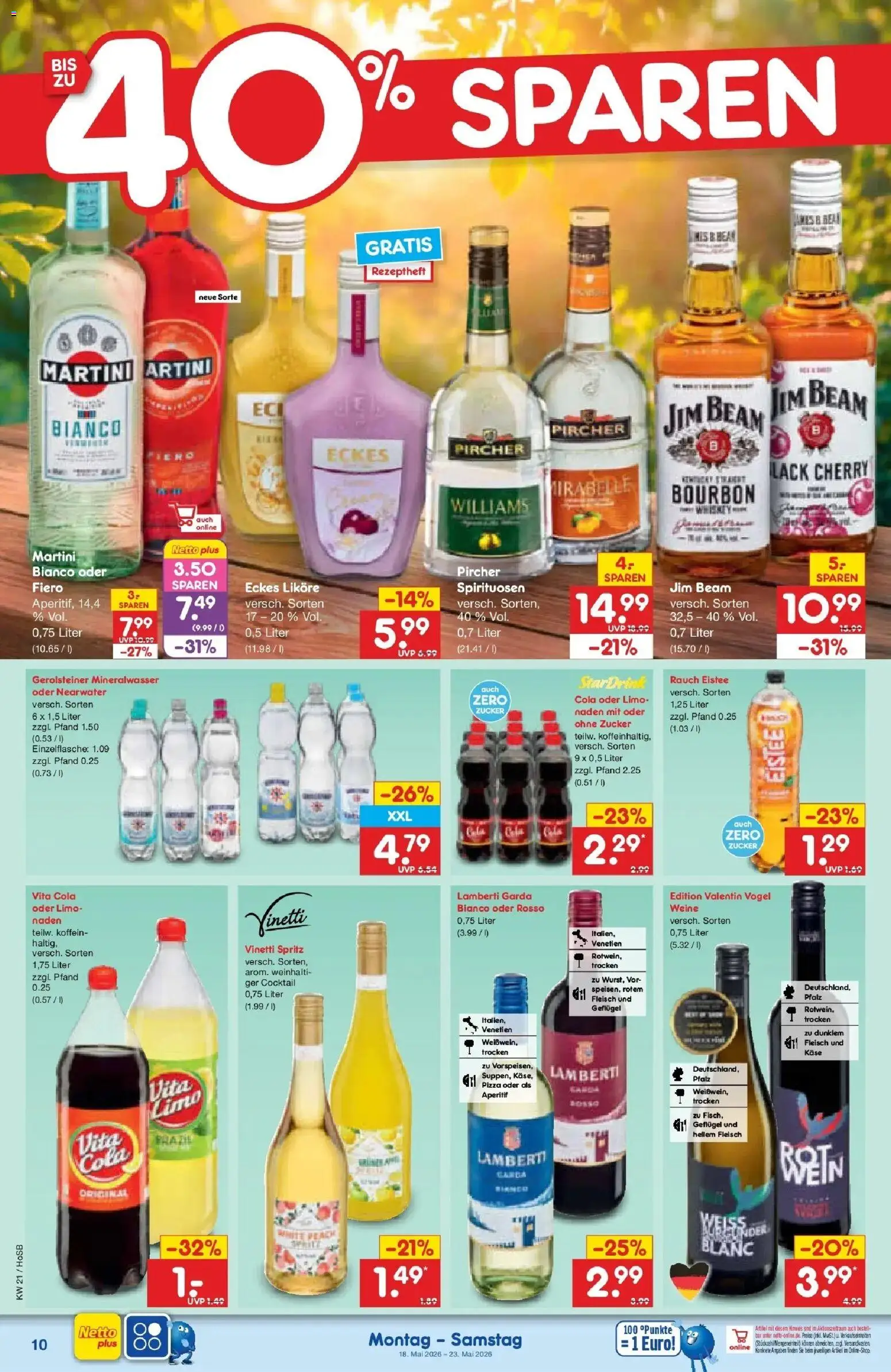 Netto Marken-Discount Prospekt Hannover	 – gültig ab 17.05.2026 | Seite: 10 | Produkte: Martini, Pizza, Fleisch, Gerolsteiner