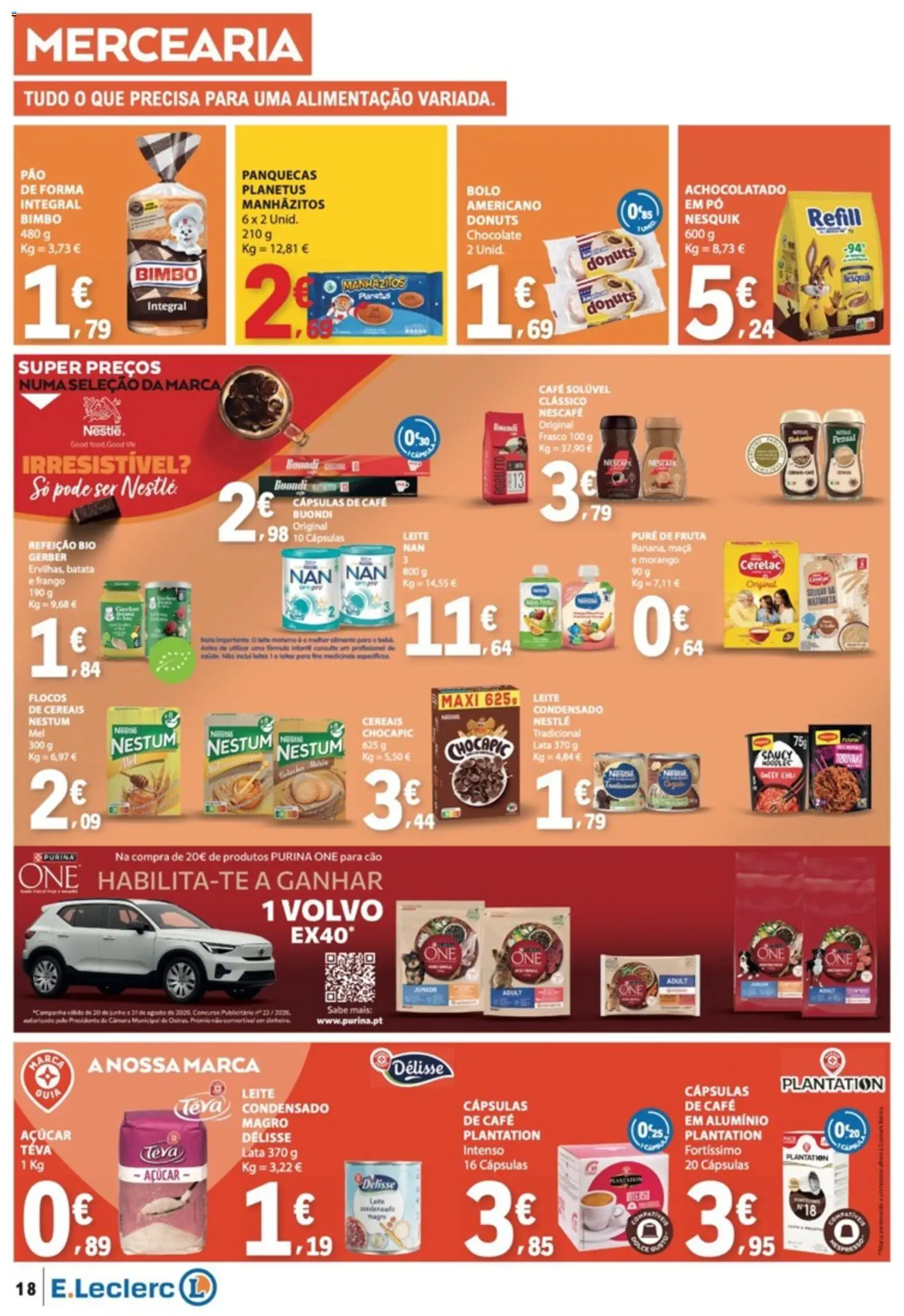E.Leclerc folheto │ válido de 13/08/2026 | Página: 18 | Produtos: Frango, Pó, Manhãzitos, Leite